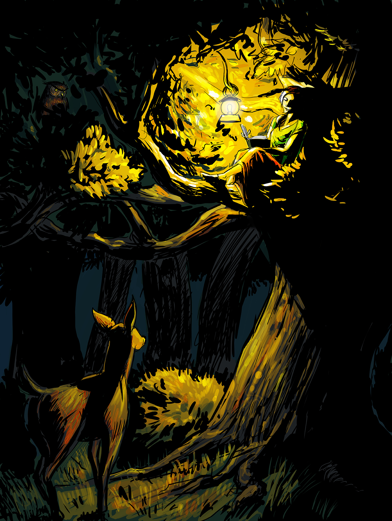 Night Light by Nishant Thelakkat Night Light in Illustration and Graphics Inspiration by Nishant Thelakkat