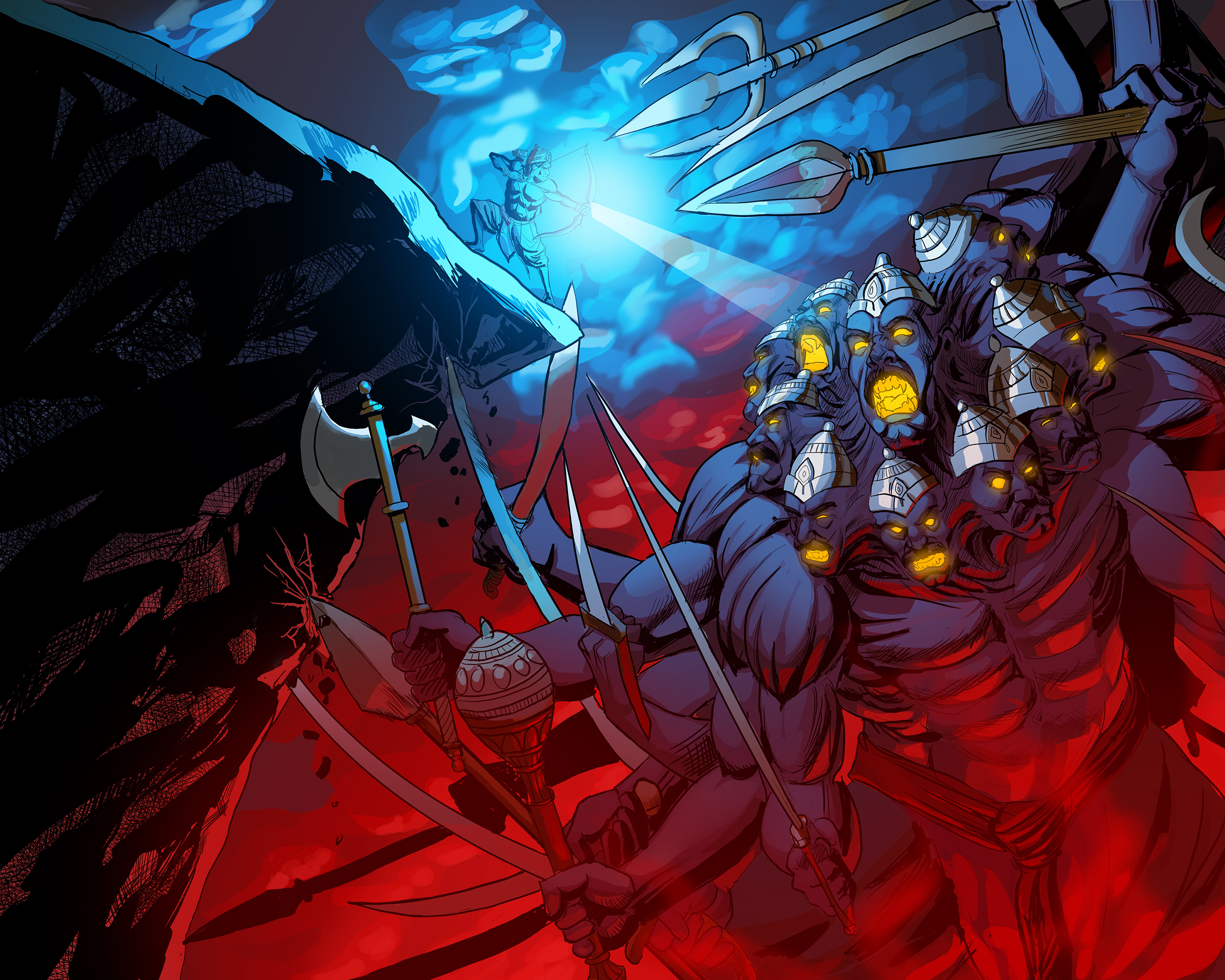 Rama vs Ravana by Nishant Thelakkat Rama vs Ravana in Illustration and Graphics Inspiration by Nishant Thelakkat