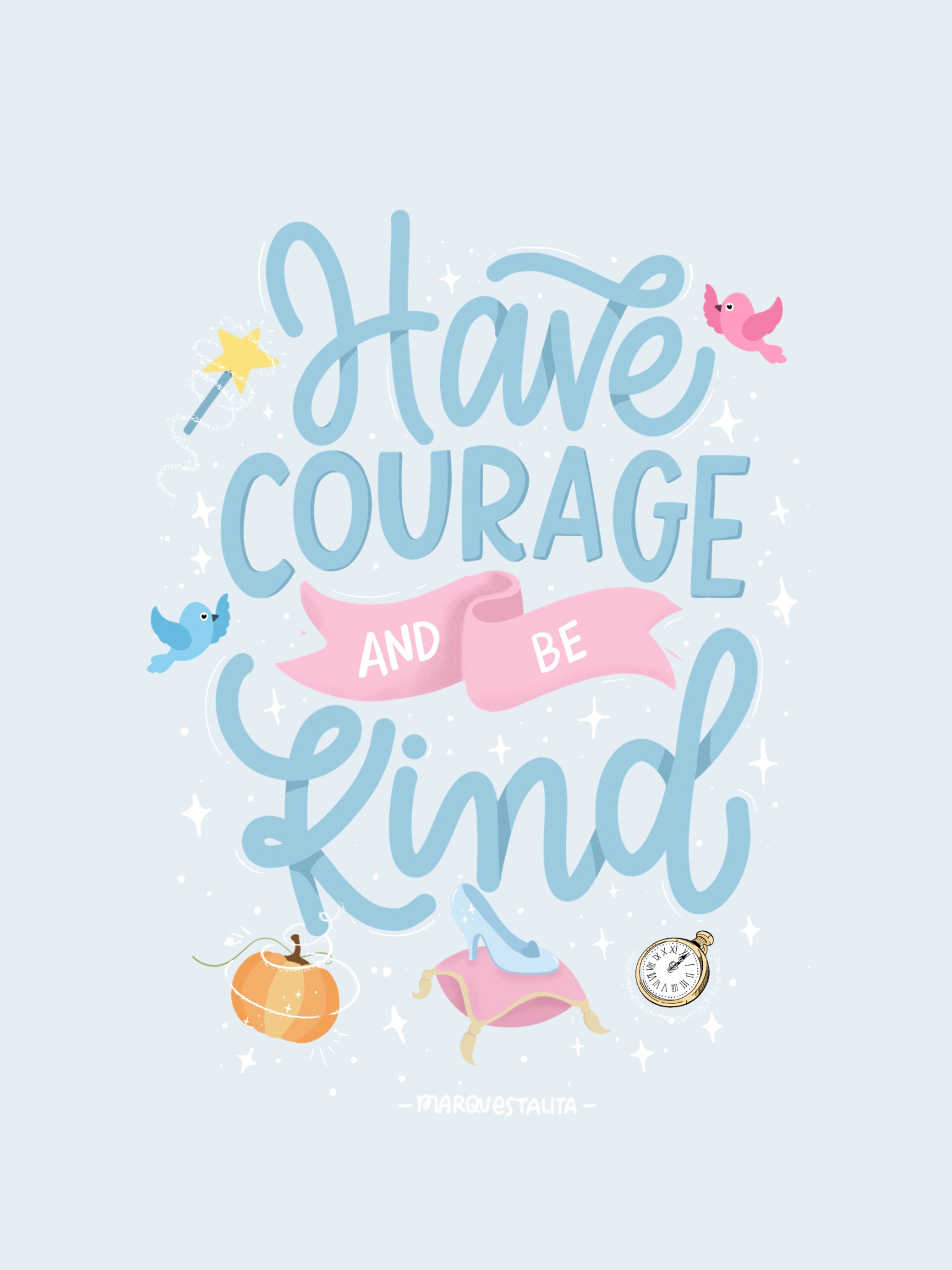 Have Courage in Lettering Art Inspiration by Talita Marques