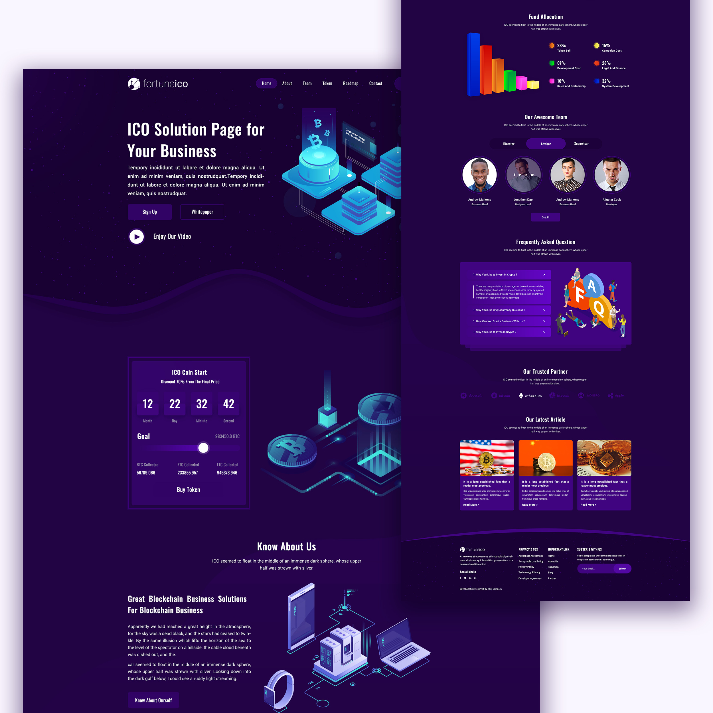 Ico Landing Page Design in Website Design Inspiration by Hellosourav