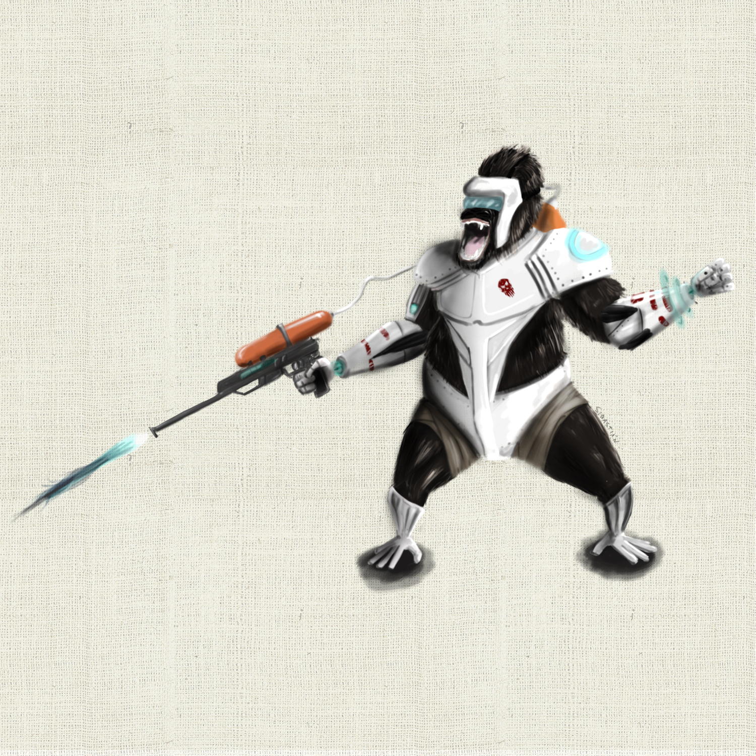 Robot Gorilla in Concept Art Inspiration by Octavio Sebastián