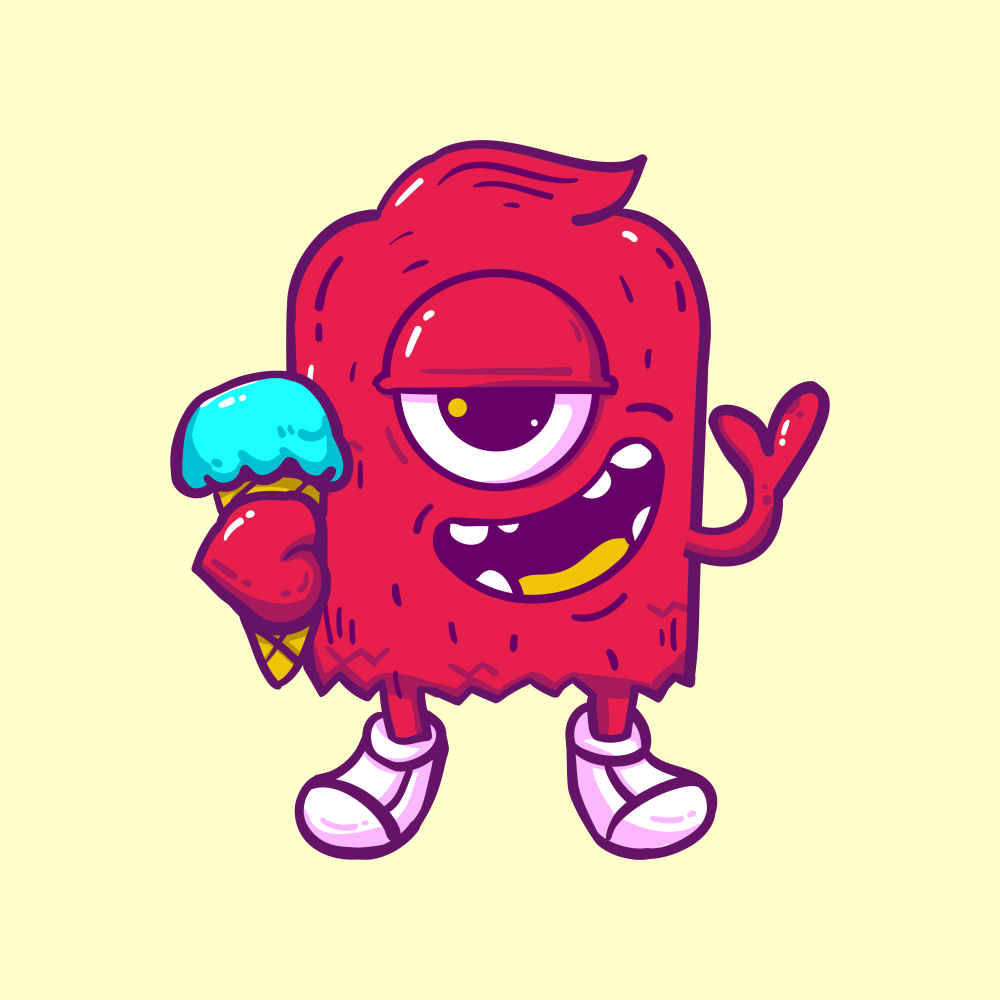 red monster ice in T-Shirt Design Inspiration by Flay Art