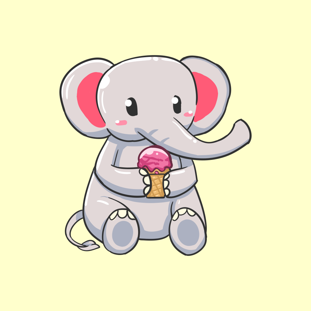 elephant cute ice by Flay Art elephant cute ice in T-Shirt Design Inspiration by Flay Art