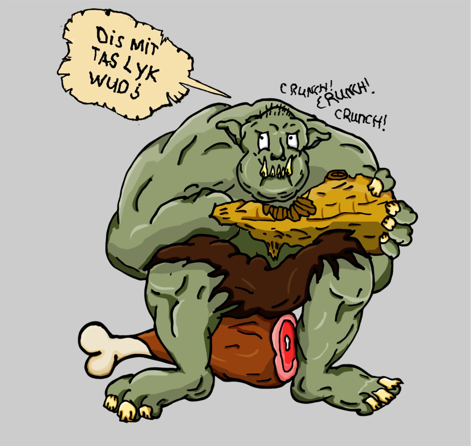 Troll Eating Wood by Whatastrange Troll Eating Wood in Illustration and Graphics Inspiration by Whatastrange