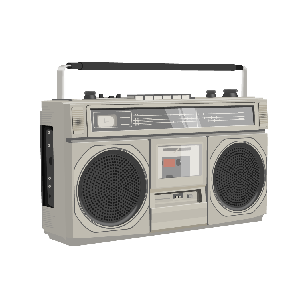 Vintage Boombox by Arina Ekhunova Vintage Boombox in Illustration and Graphics Inspiration by Arina Ekhunova