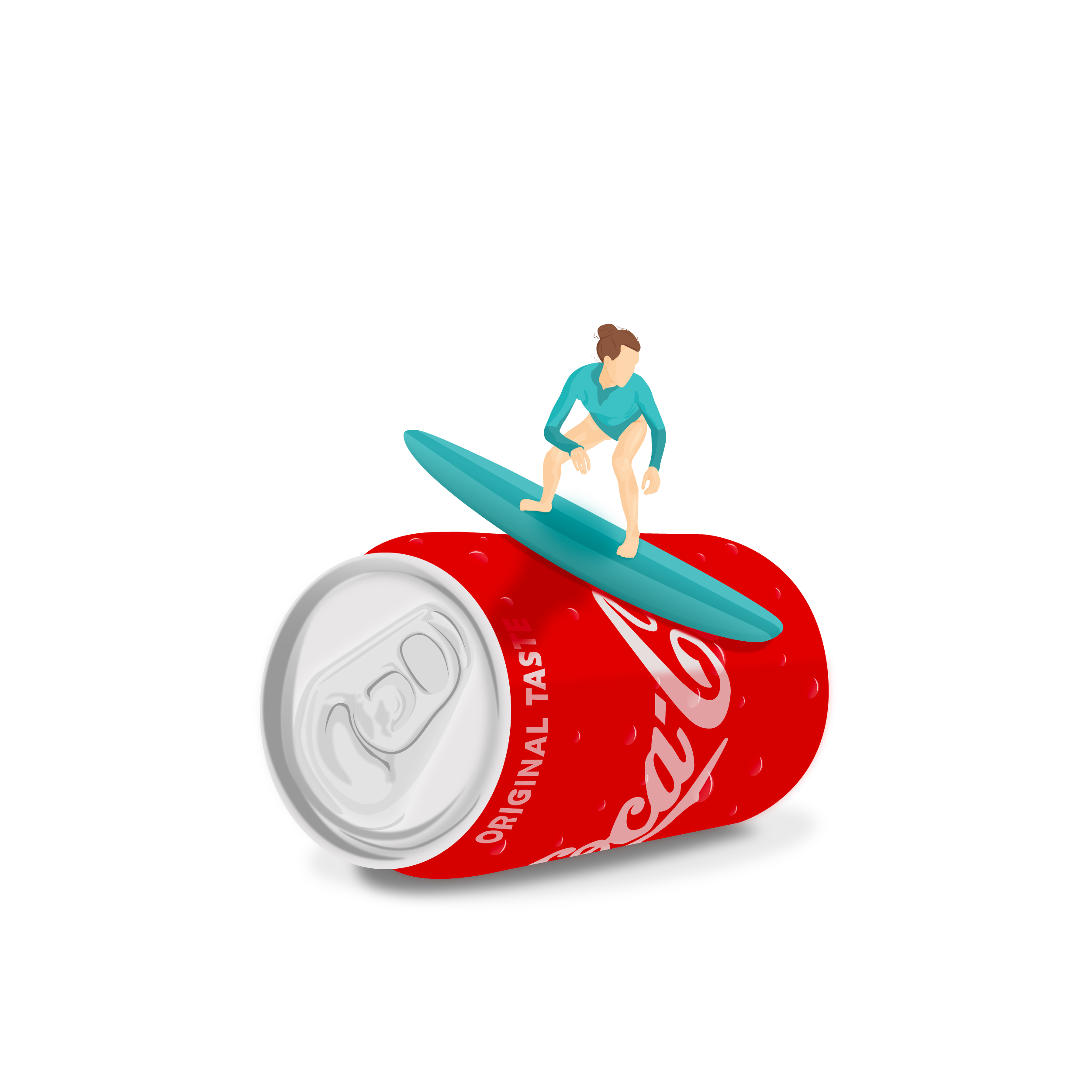 Coca-Cola Surfing Illustration by Arina Ekhunova Coca-Cola Surfing Illustration in Digital Art Inspiration by Arina Ekhunova