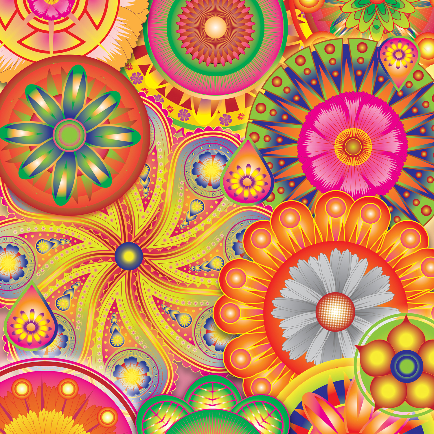PSYCHEDELIC FLOWER by Nra Creatives PSYCHEDELIC FLOWER in Illustration and Graphics Inspiration by Nra Creatives