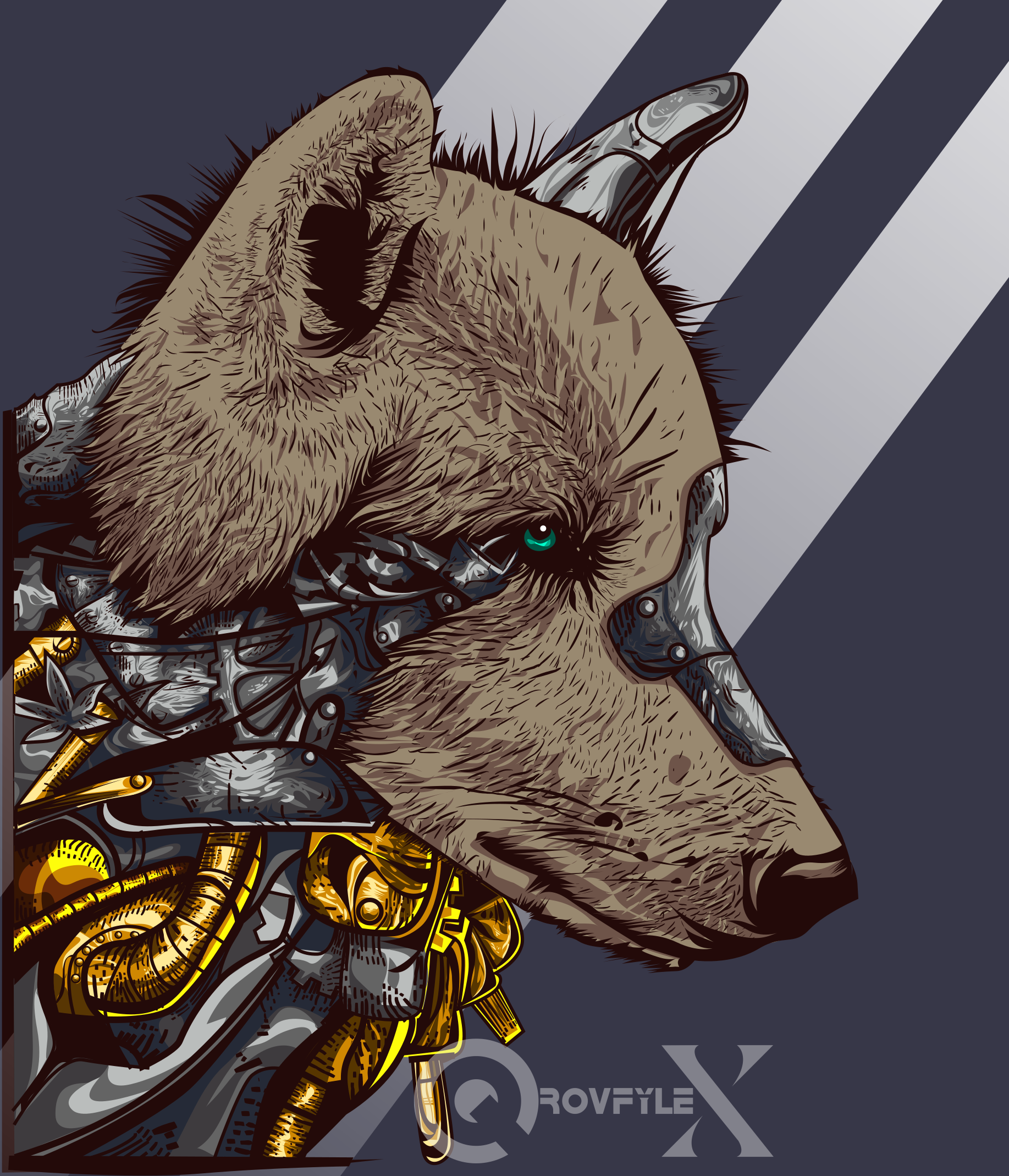 Wolf Cyborg by Qrovfylex Wolf Cyborg in Illustration and Graphics Inspiration by Qrovfylex