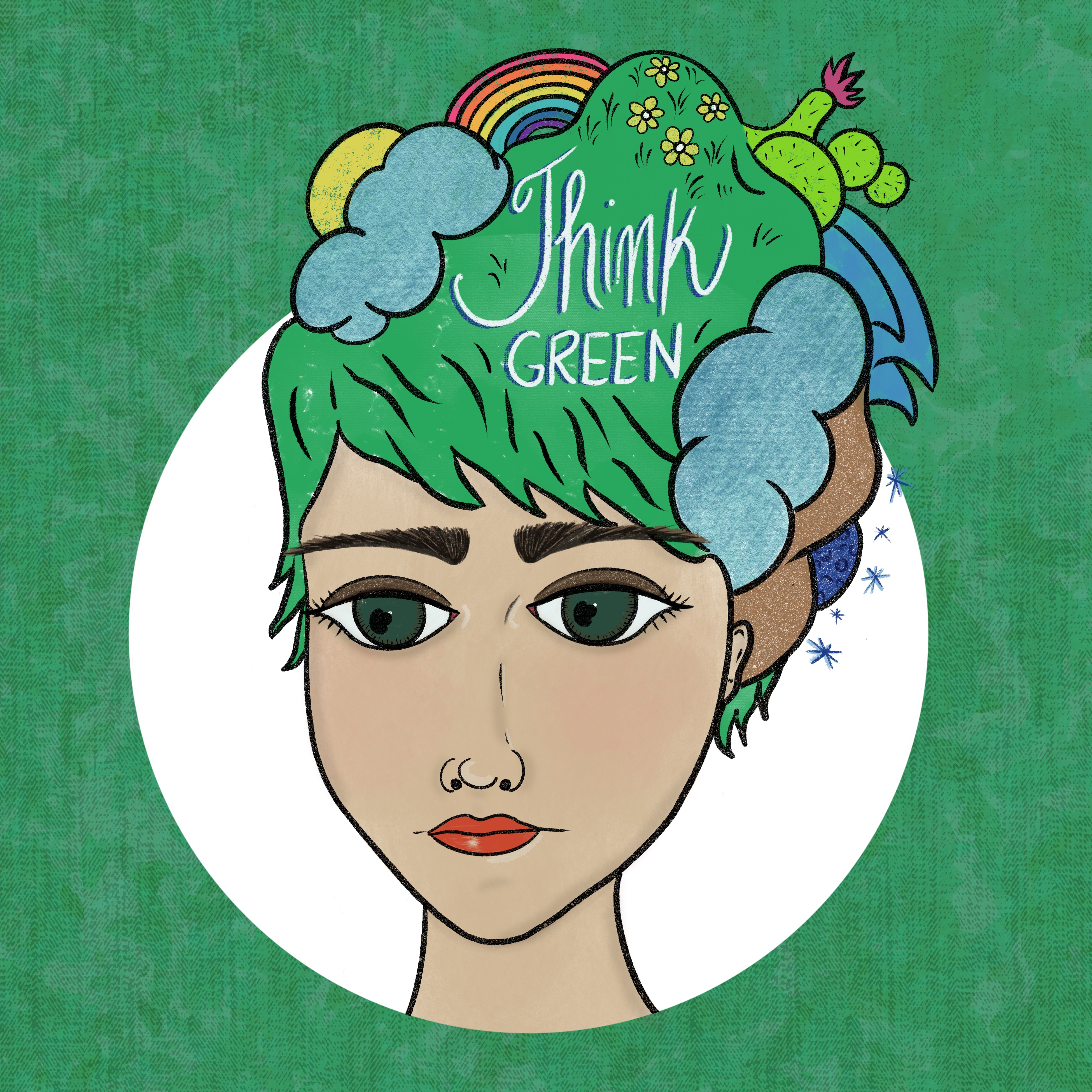 Think Green in Illustration and Graphics Inspiration by Celeste Rodriguez