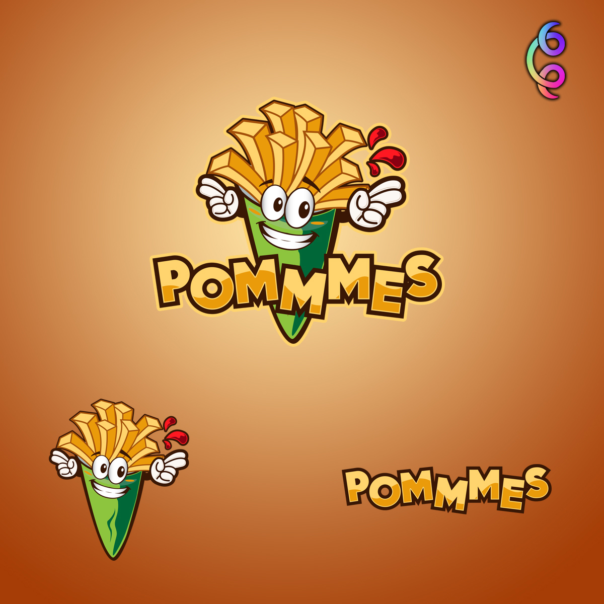 POMMES in Logo & Brand Identity Inspiration by Nocrap Design