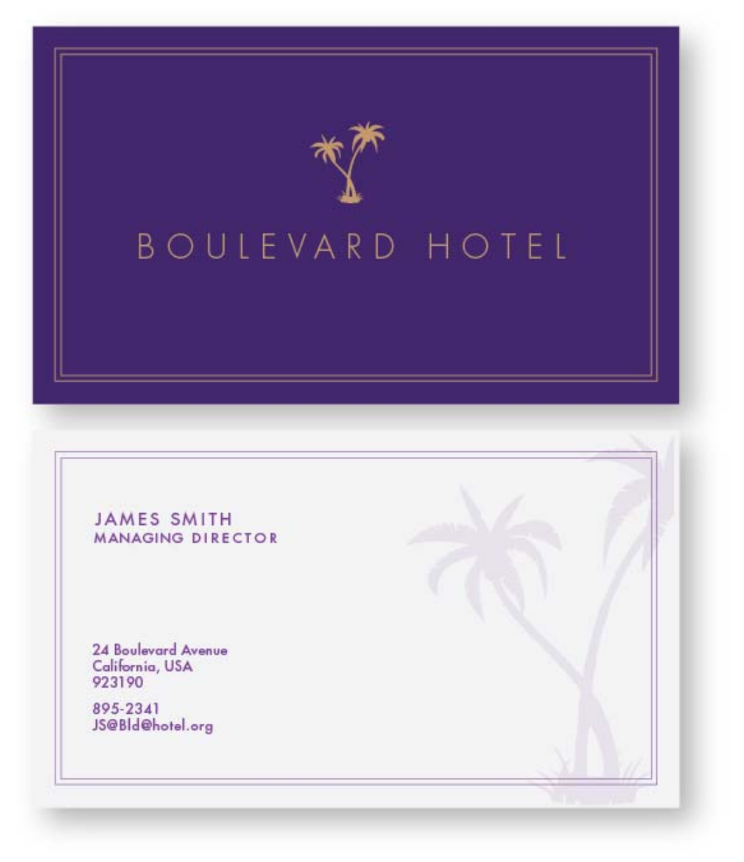 boulevard hotel in Business Card Design Inspiration by Wacky6