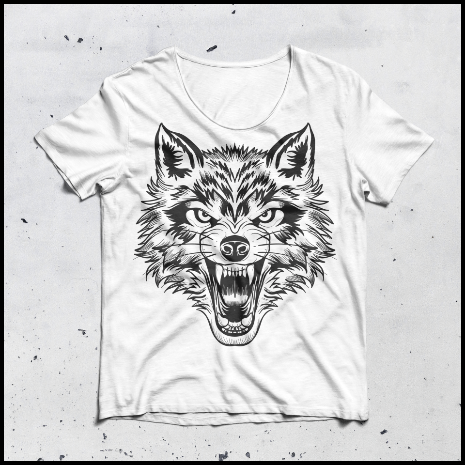 wolf in T-Shirt Design Inspiration by Sherly