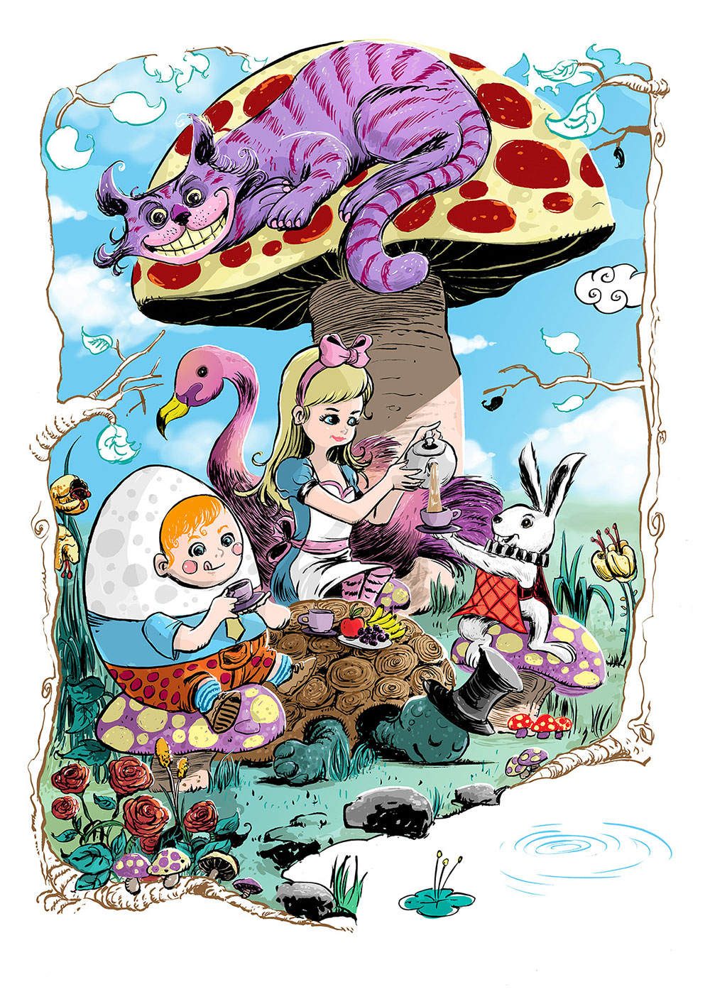 Alice's tea party by Drawsumthing.id Alice's tea party in Illustration and Graphics Inspiration by Drawsumthing.id
