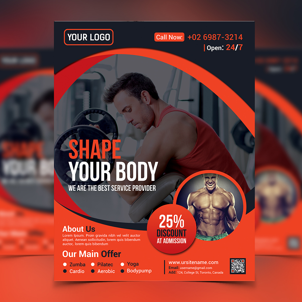 Fitness/GYM Flyer in Print flyer design Inspiration by Designsign