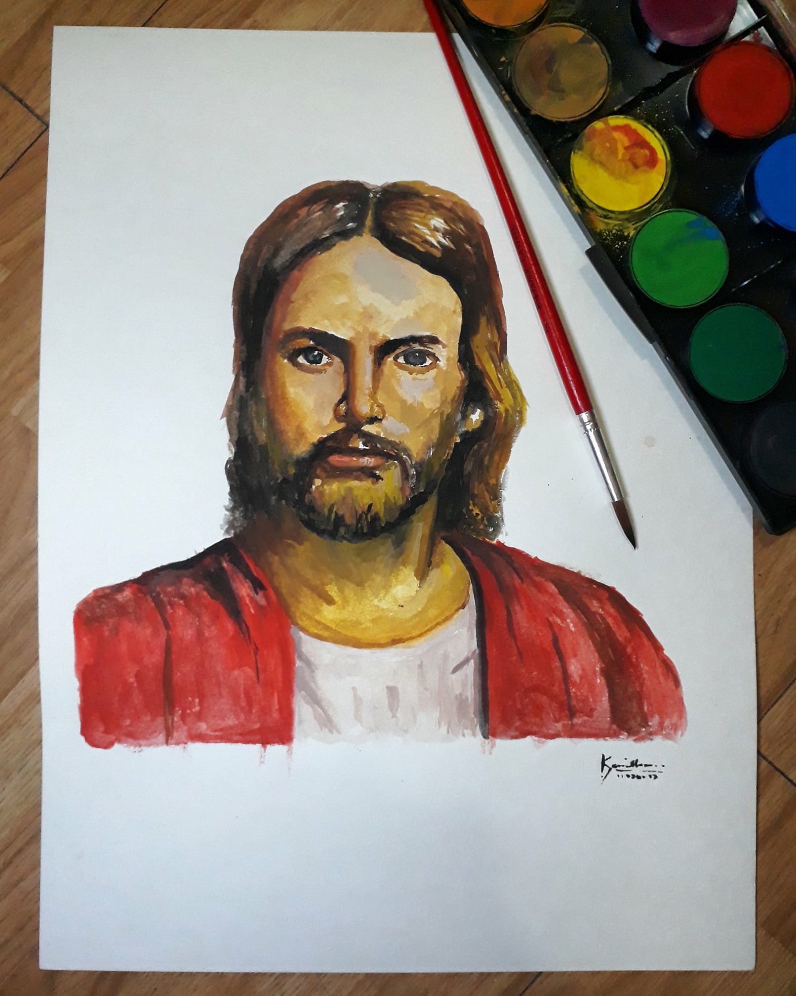 Jesus face in Drawing Inspiration by Kenneth Sencilla