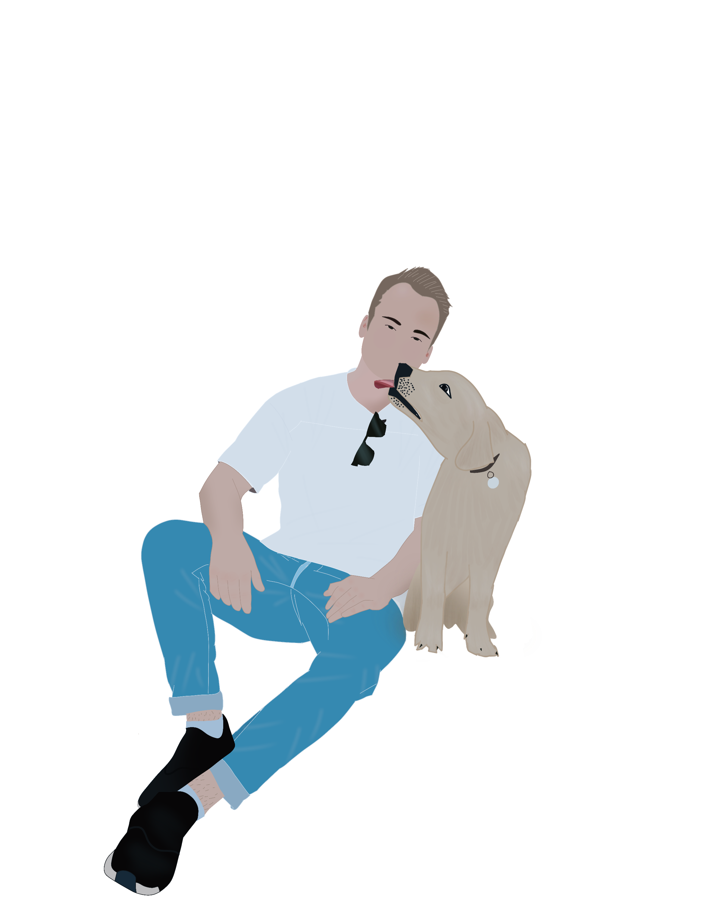 Dog dad love in Illustration and Graphics Inspiration by Jen Eldredge