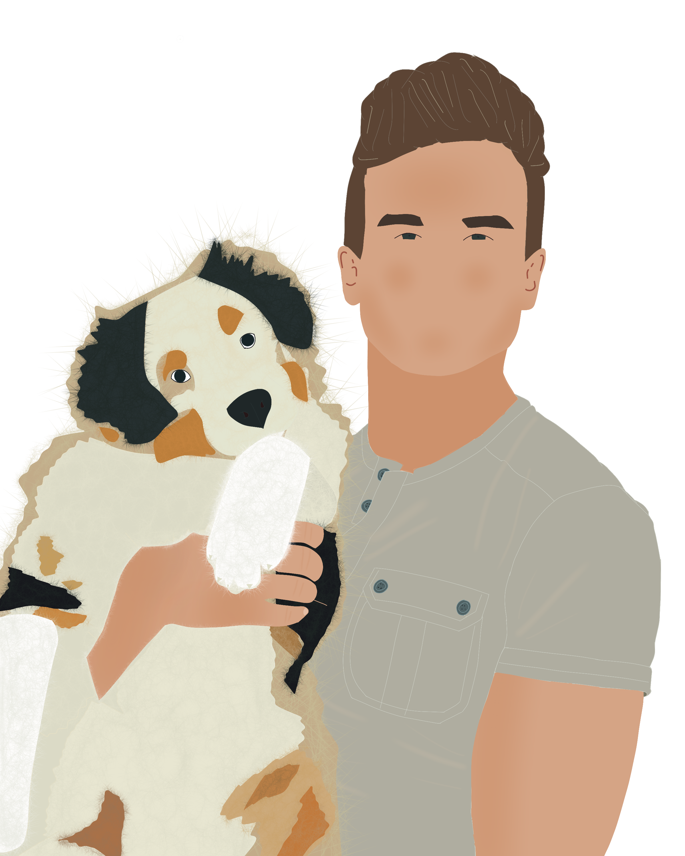 Pup hug in Illustration and Graphics Inspiration by Jen Eldredge