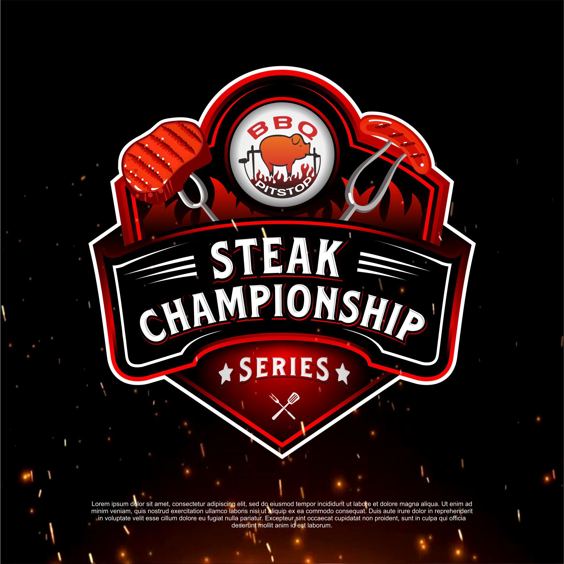 steak championship logo by Lrasyid steak championship logo in Logo & Social Media Pack Inspiration by Lrasyid