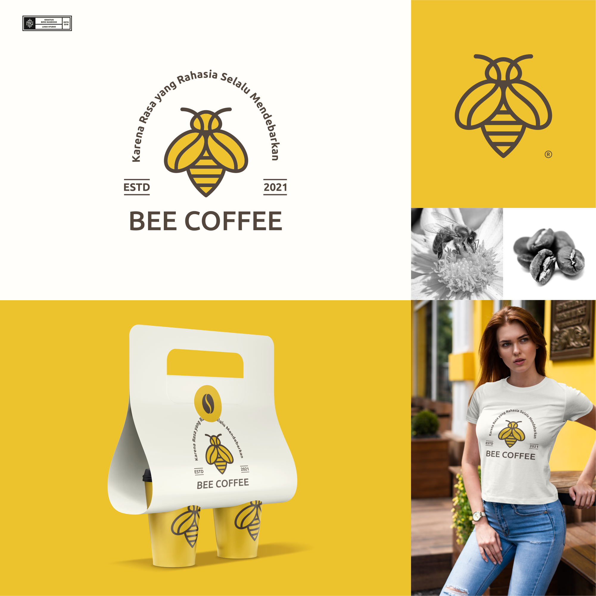 BEE COFFEE in Logo & Social Media Pack Inspiration by Ignatiusbimo