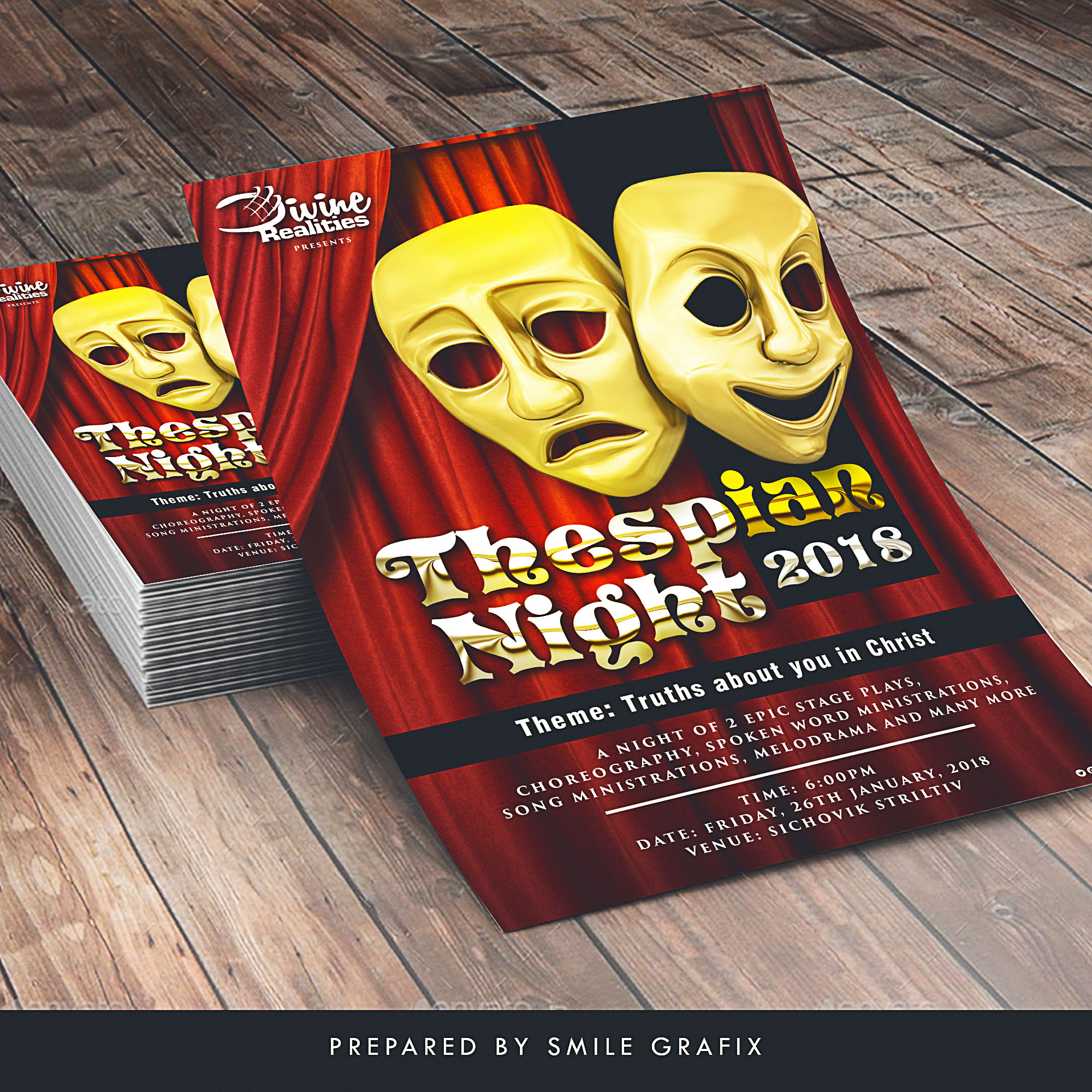 Thespian Night 2018 flyer by Smilegrafix Thespian Night 2018 flyer in Print flyer design Inspiration by Smilegrafix