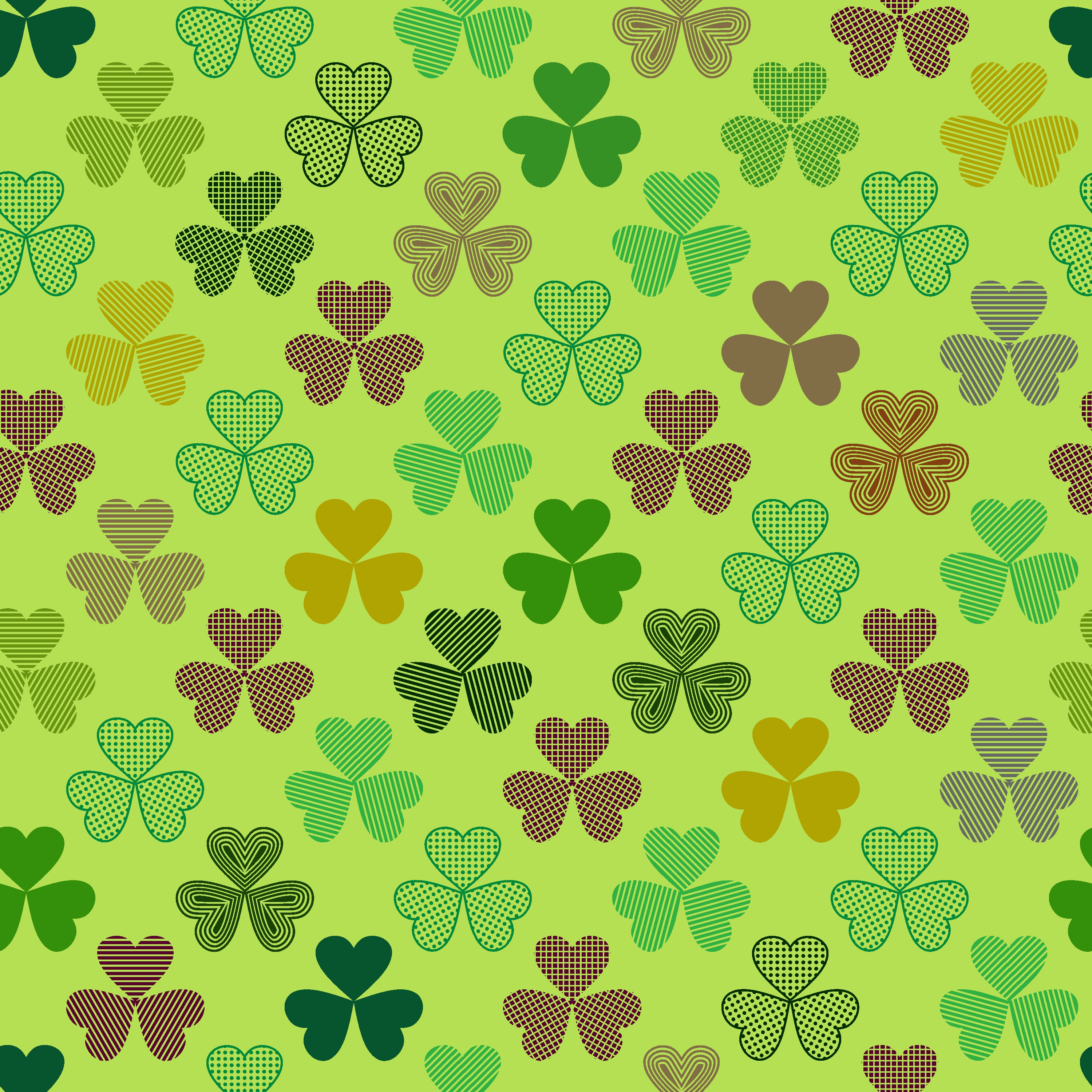 Green Shamrock Garden by Sidarta Prassetyo Green Shamrock Garden in Pattern & Surface Design Inspiration by Sidarta Prassetyo