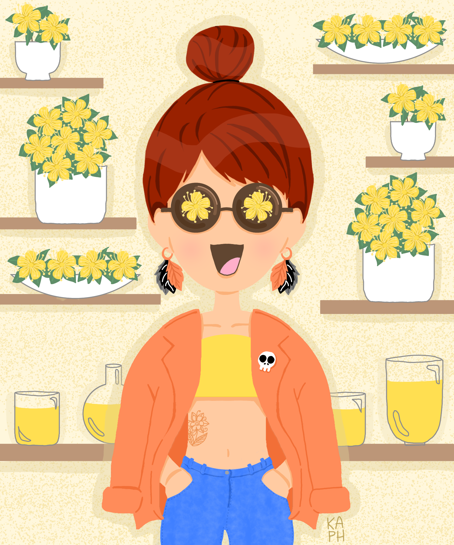 Yellow Plant Mom by Marie Krisma C Ragudo Yellow Plant Mom in Illustration and Graphics Inspiration by Marie Krisma C Ragudo