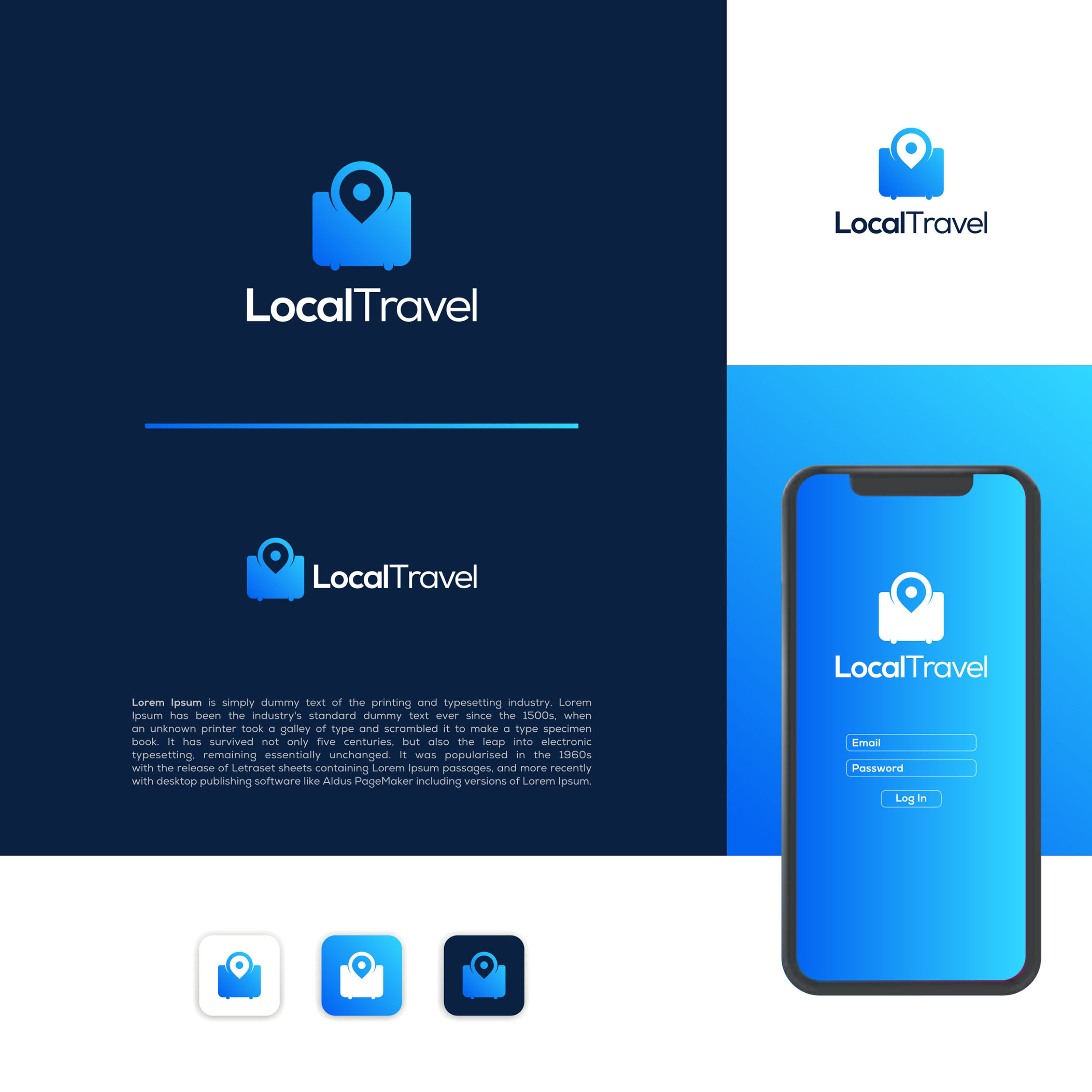 Travel point logo designs with suitcase symbol by Dekwa Travel point logo designs with suitcase symbol in Logo Design Inspiration by Dekwa