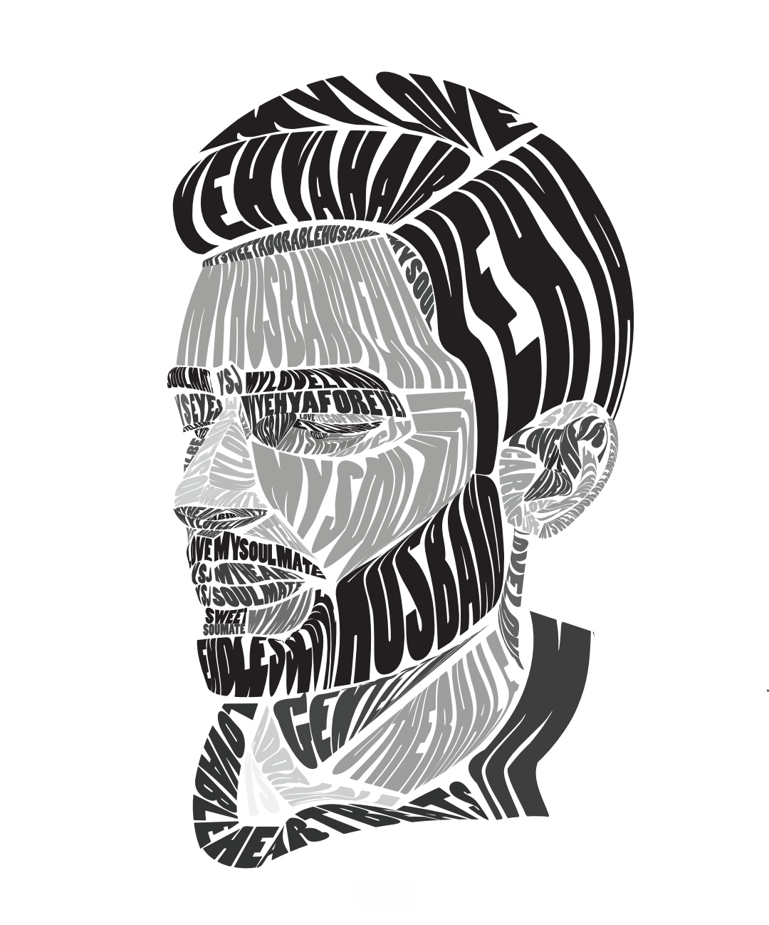 Typographic husband portrait in Lettering Art Inspiration by Sarah Jarekji