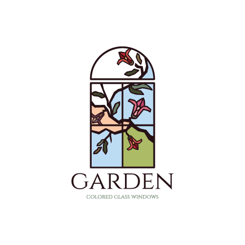 Garden colored glass window logo by Dalia Garden colored glass window logo in Logo Design Inspiration by Dalia