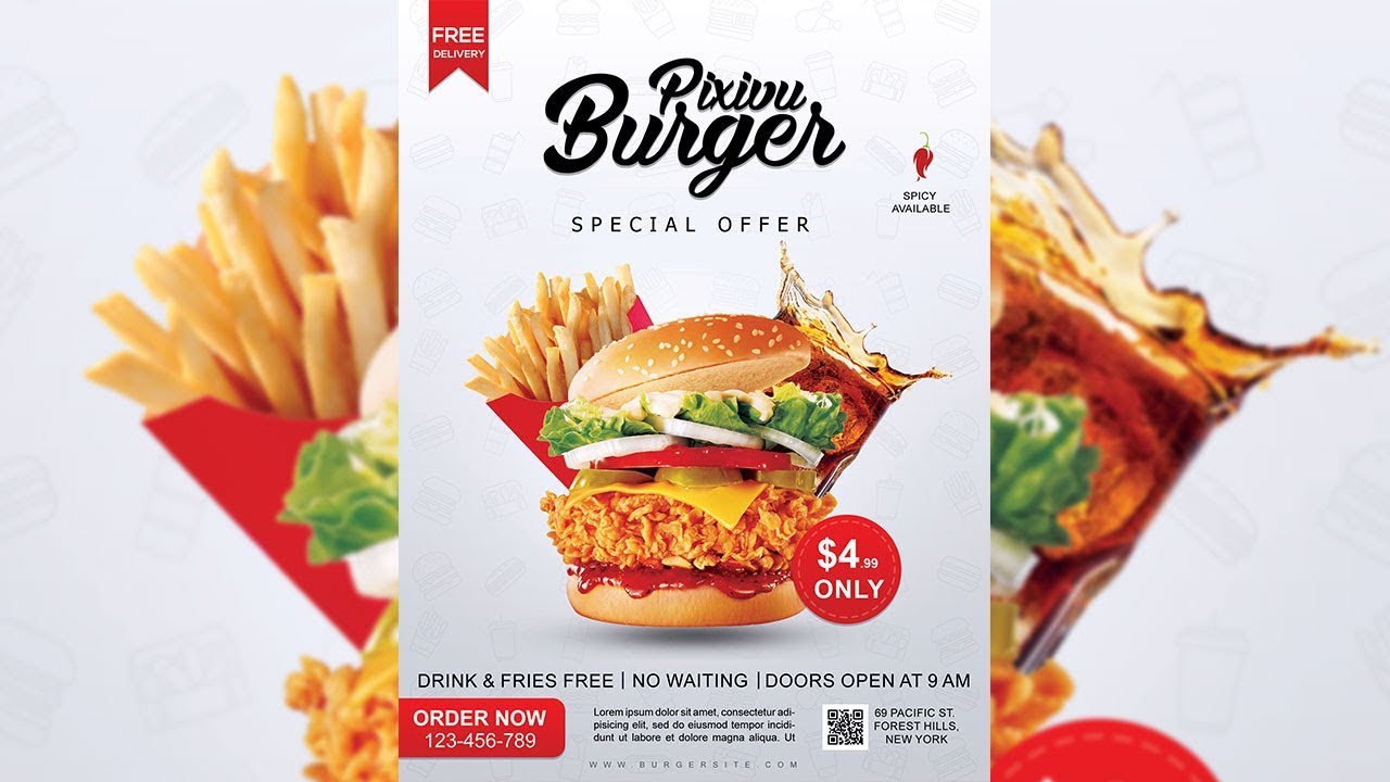 Burger Shop Flyer by Dimaljithranasinghe Burger Shop Flyer in Advertisement Design Inspiration by Dimaljithranasinghe