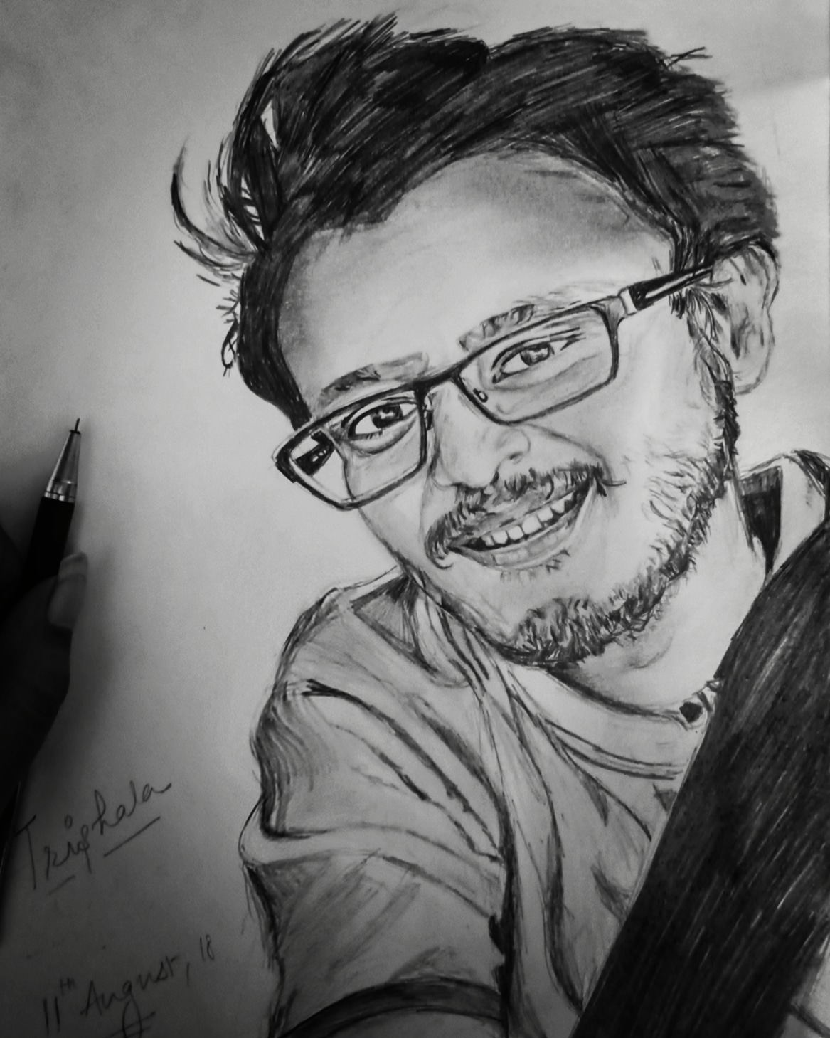 Potrait Sketch Drawing by Trishala Jain Potrait Sketch Drawing in Drawing Inspiration by Trishala Jain