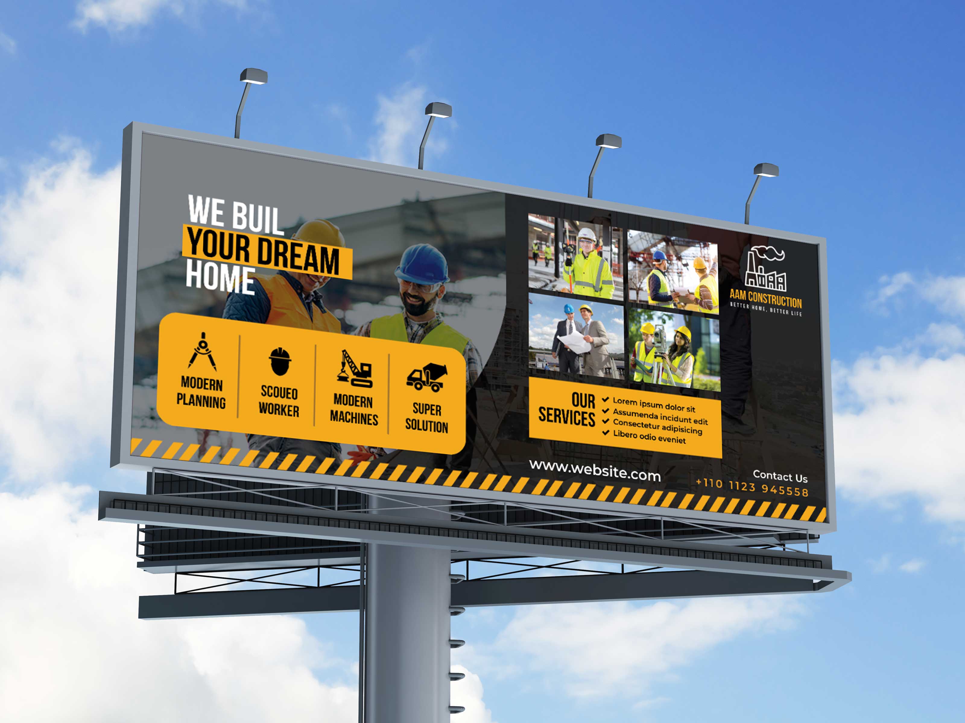 Construction Firm Billboard by Prohallad4373 Construction Firm Billboard in Billboard Design Inspiration by Prohallad4373