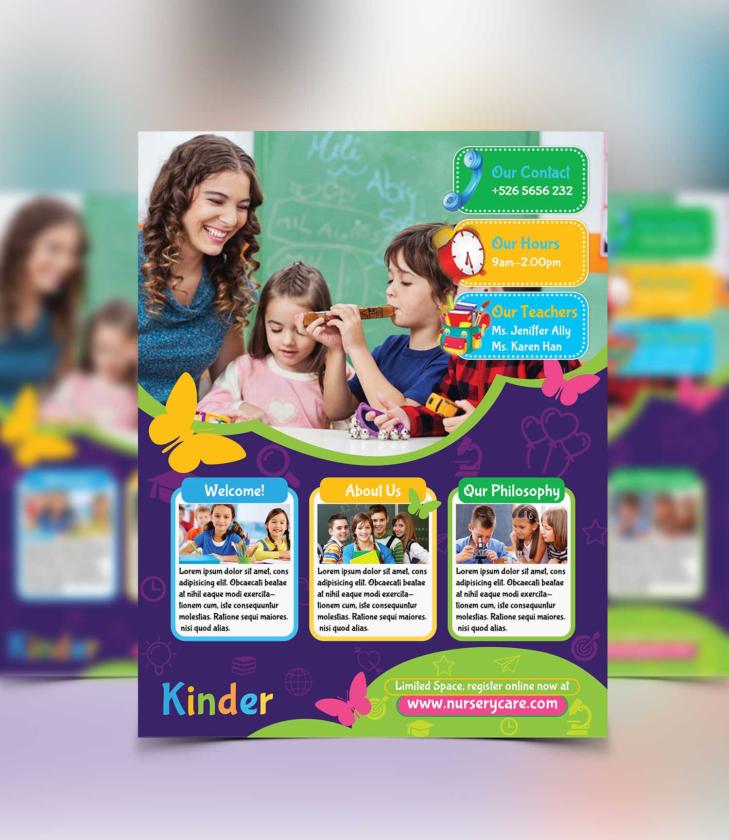 Childcare Nursery Flyer in Print flyer design Inspiration by Prohallad4373