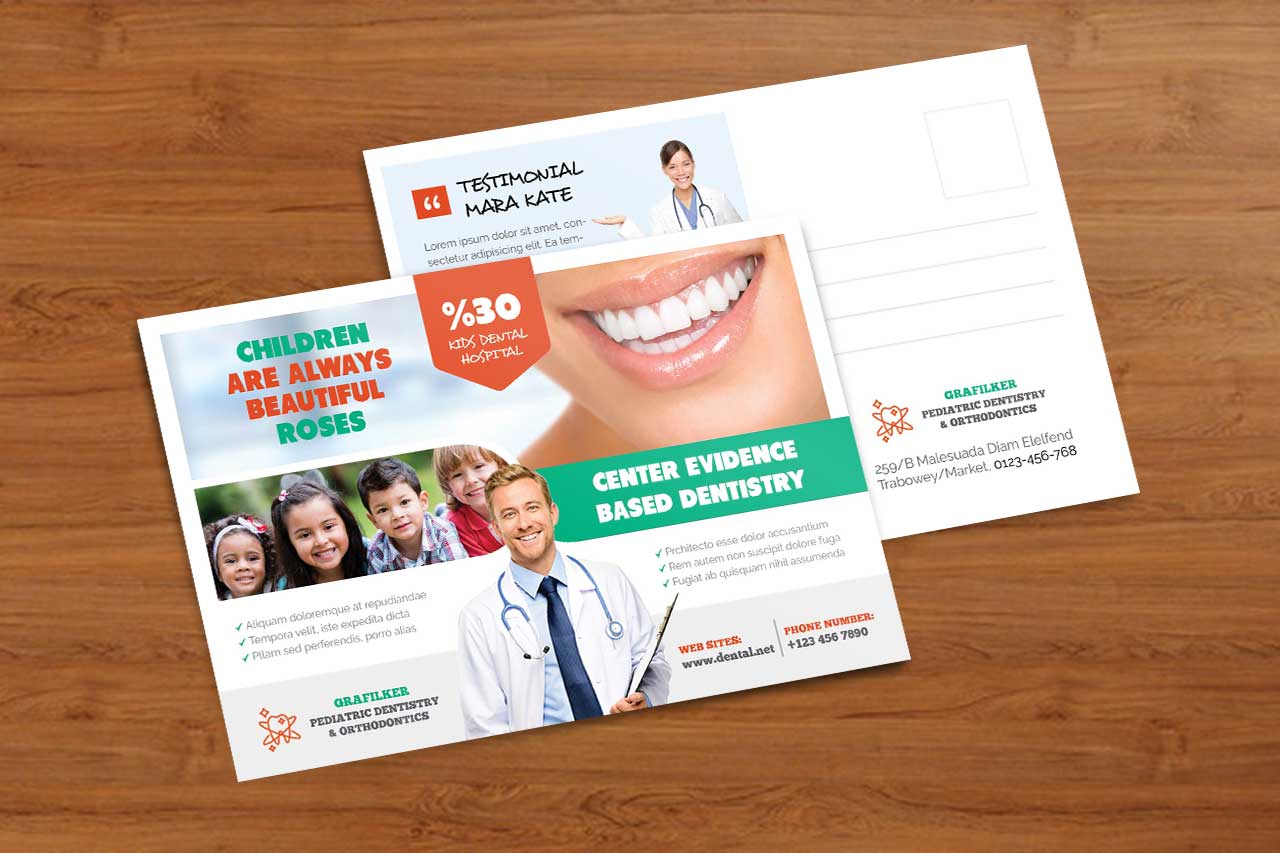 Kids Dental Post Card in Postcard design Inspiration by Prohallad4373