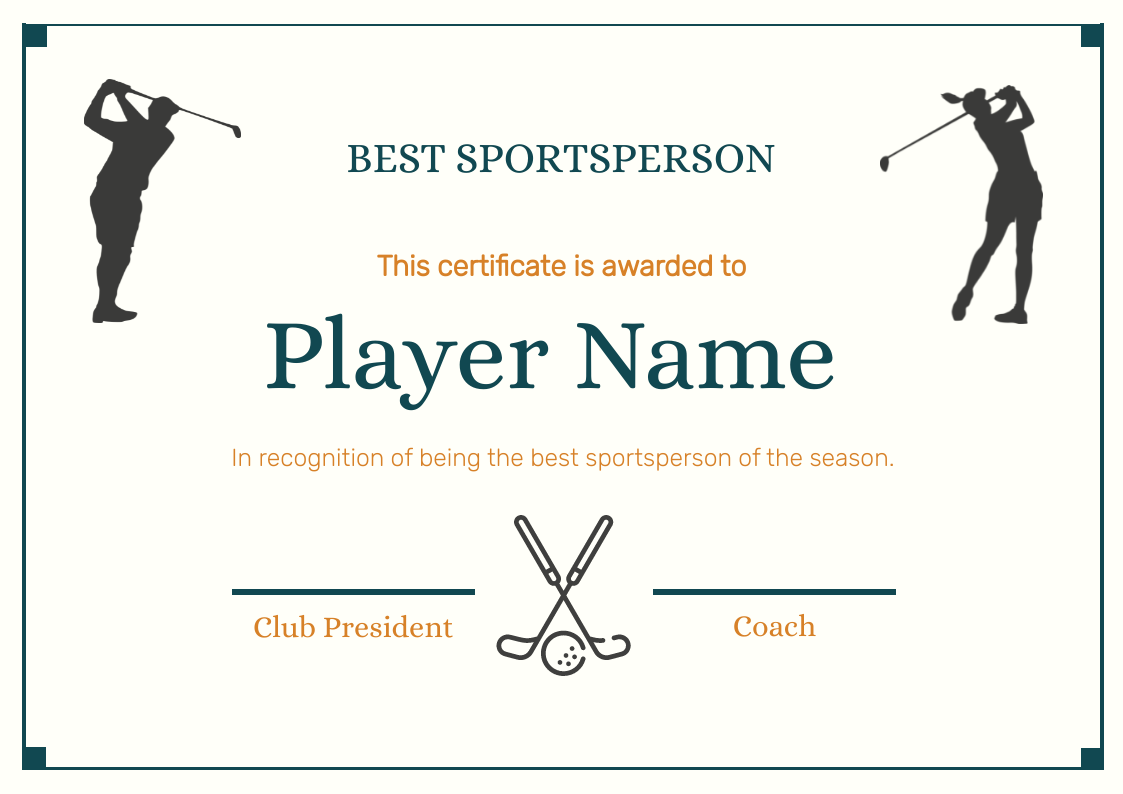 Best Sportsperson Certificate in Certificate Inspiration by Neelansh Gupta