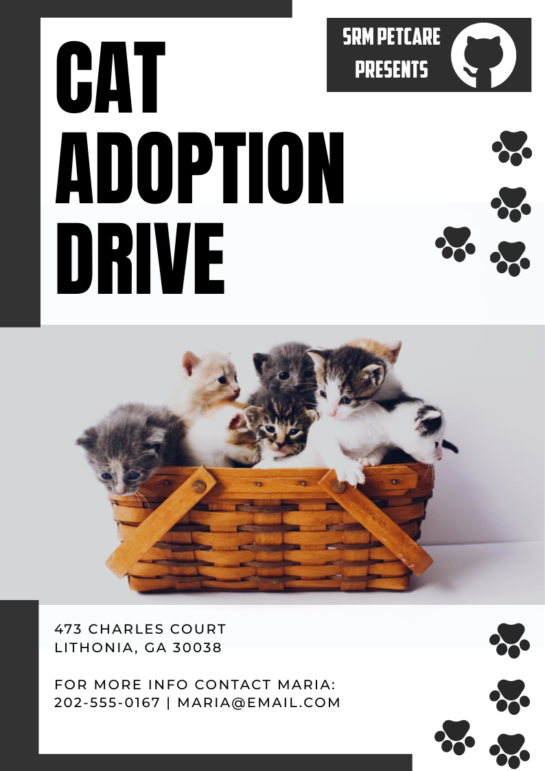 cat adoption drive in Print flyer design Inspiration by Ruby Yadav