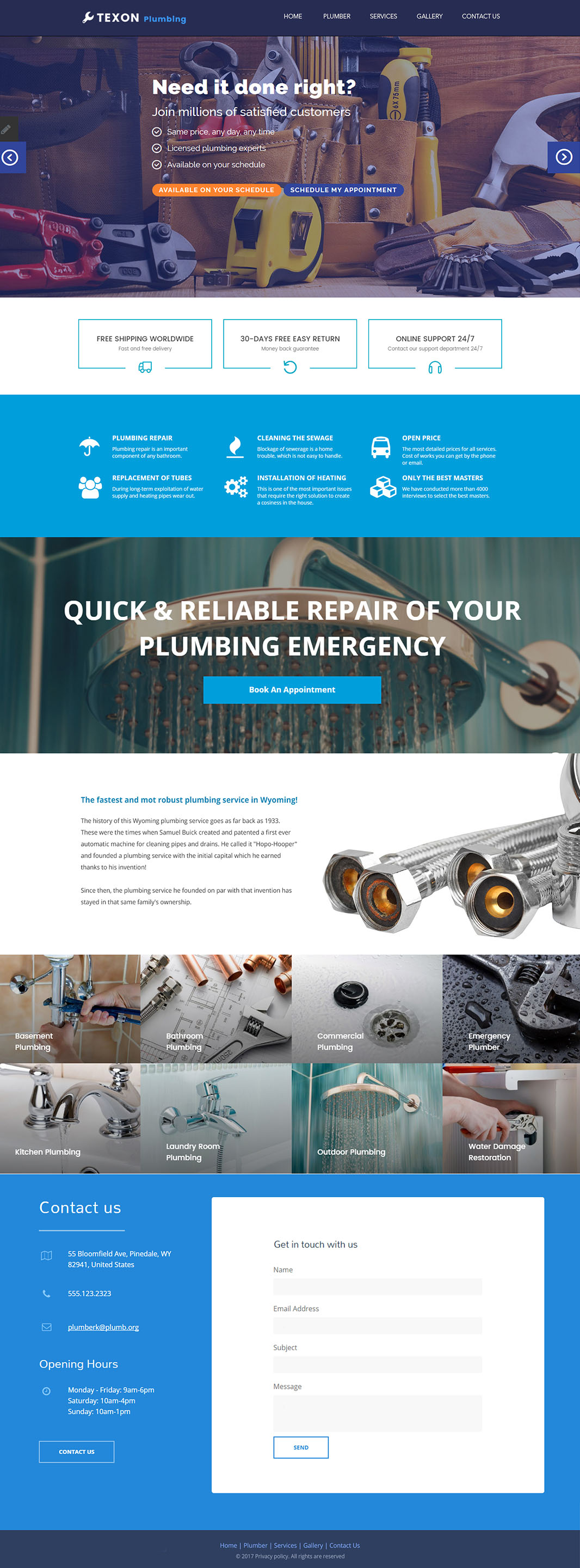 Plumbing Service in Website Design Inspiration by Soumick Das
