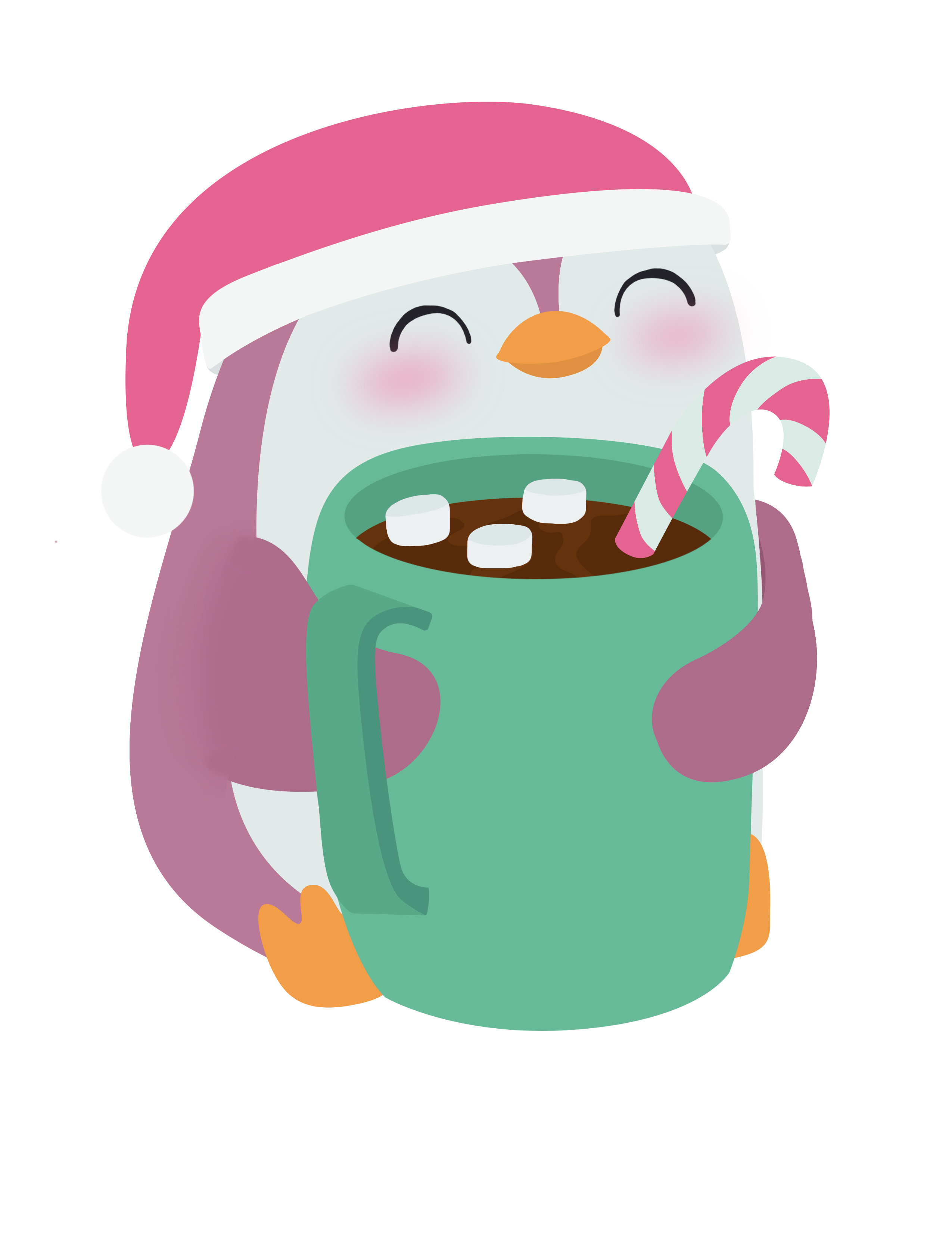 Christmas Penguin in Digital Art Inspiration by Joanne Advin