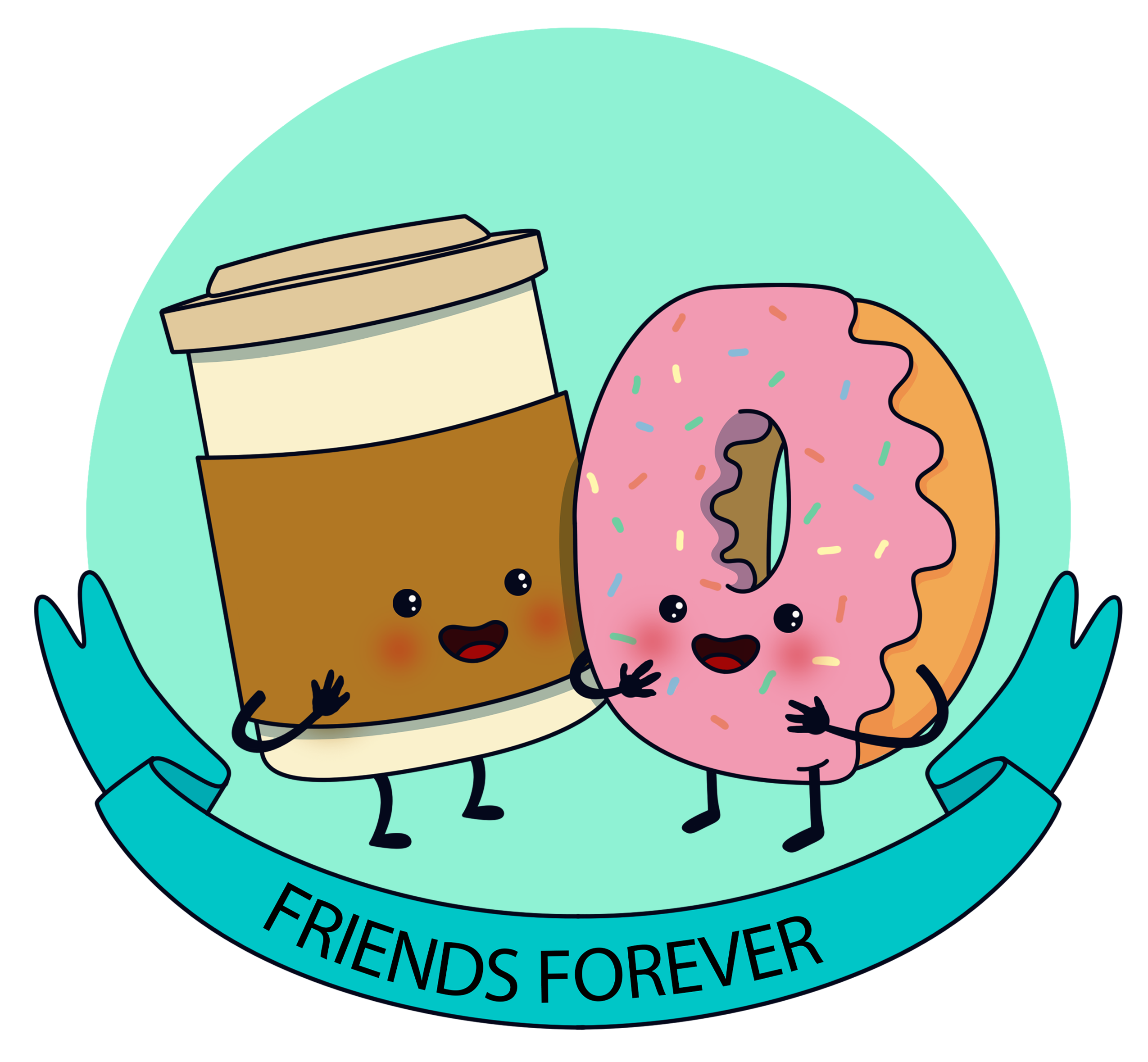 Coffee and Doughnut in Digital Art Inspiration by Joanne Advin