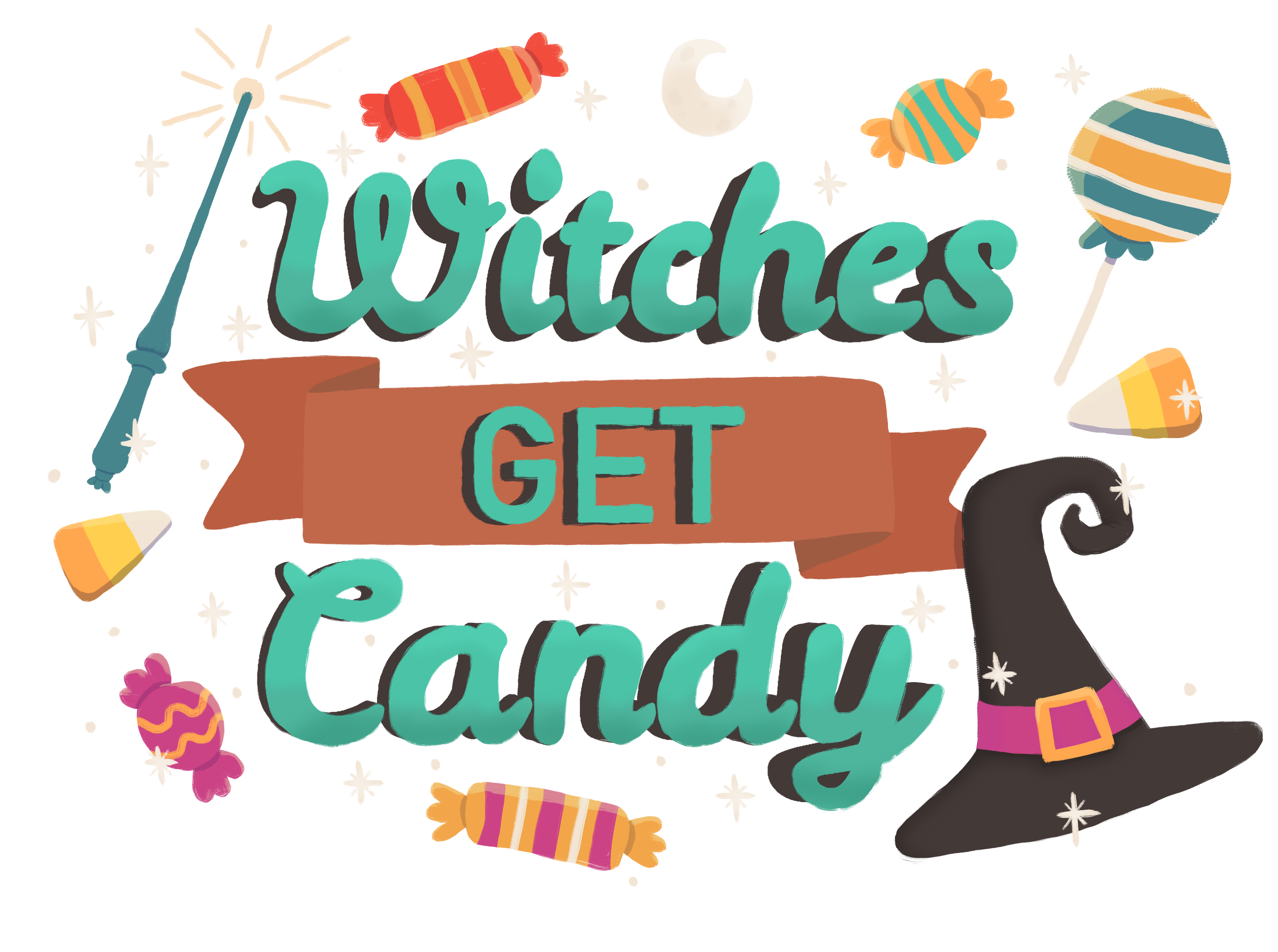 witches Get Candy in Drawing & Sketching Inspiration by Joanne Advin
