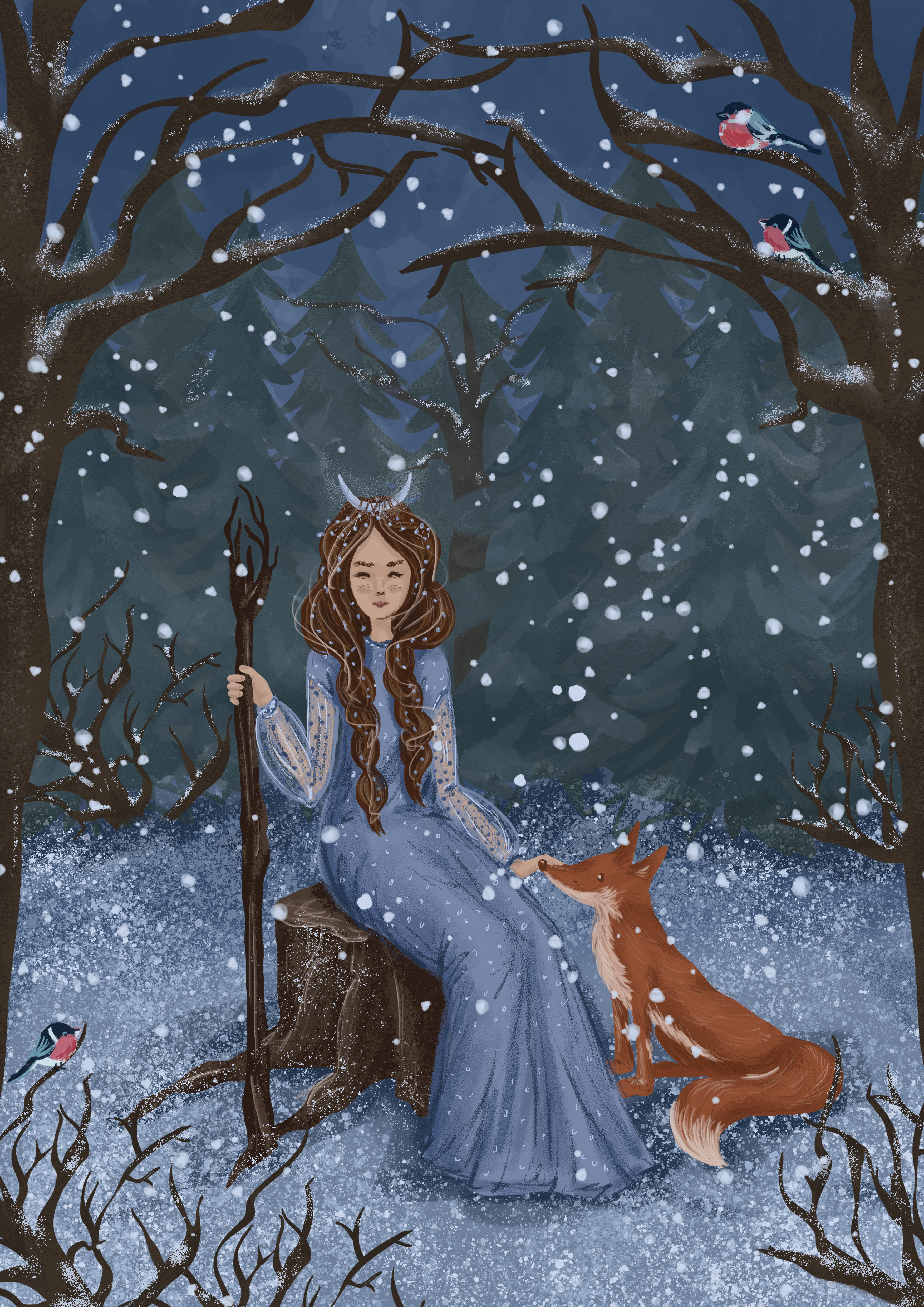 Winter Night Fairy by Irina Rakyta Winter Night Fairy in Digital Painting Inspiration by Irina Rakyta