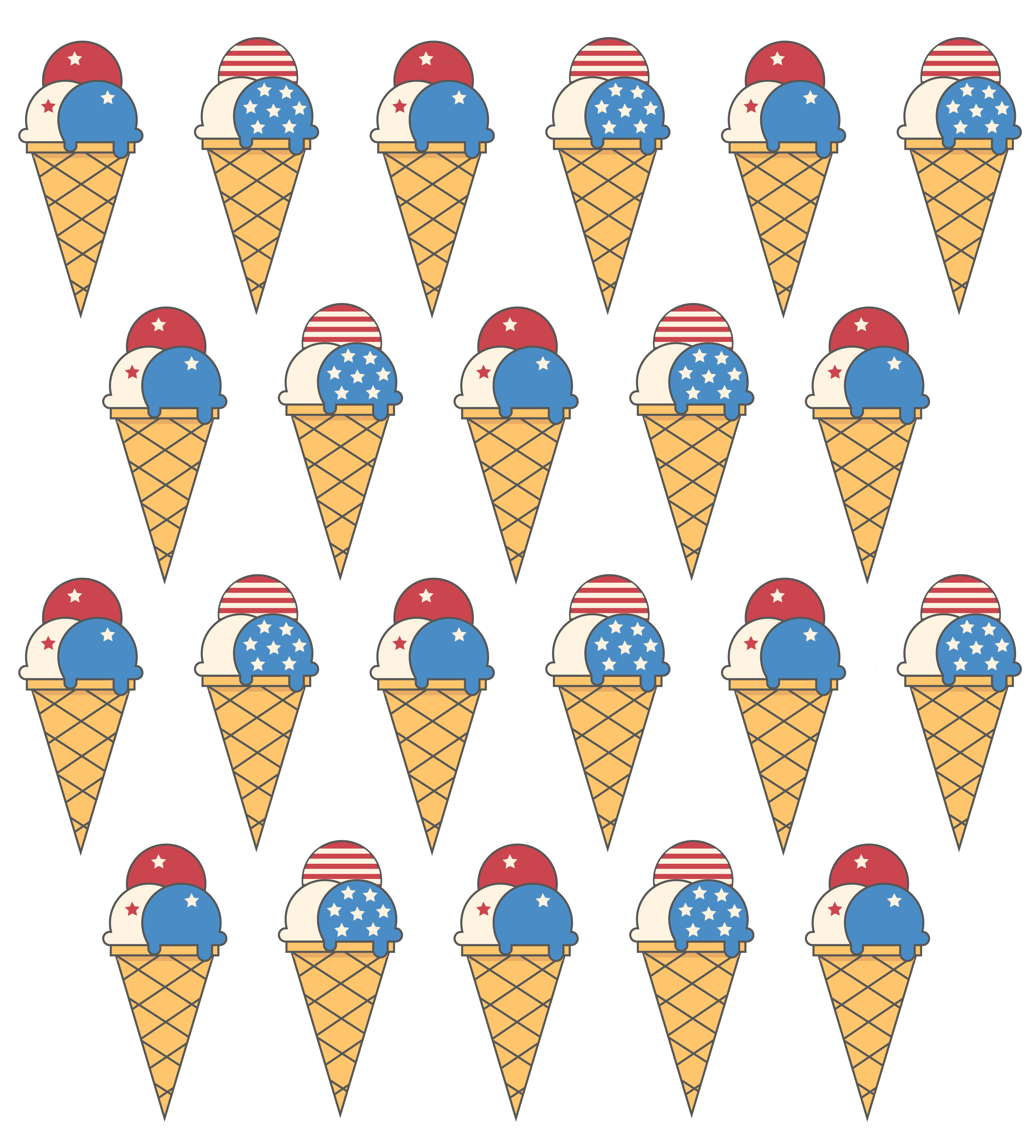 American ice cream pattern by Irina Rakyta American ice cream pattern in Illustration and Graphics Inspiration by Irina Rakyta