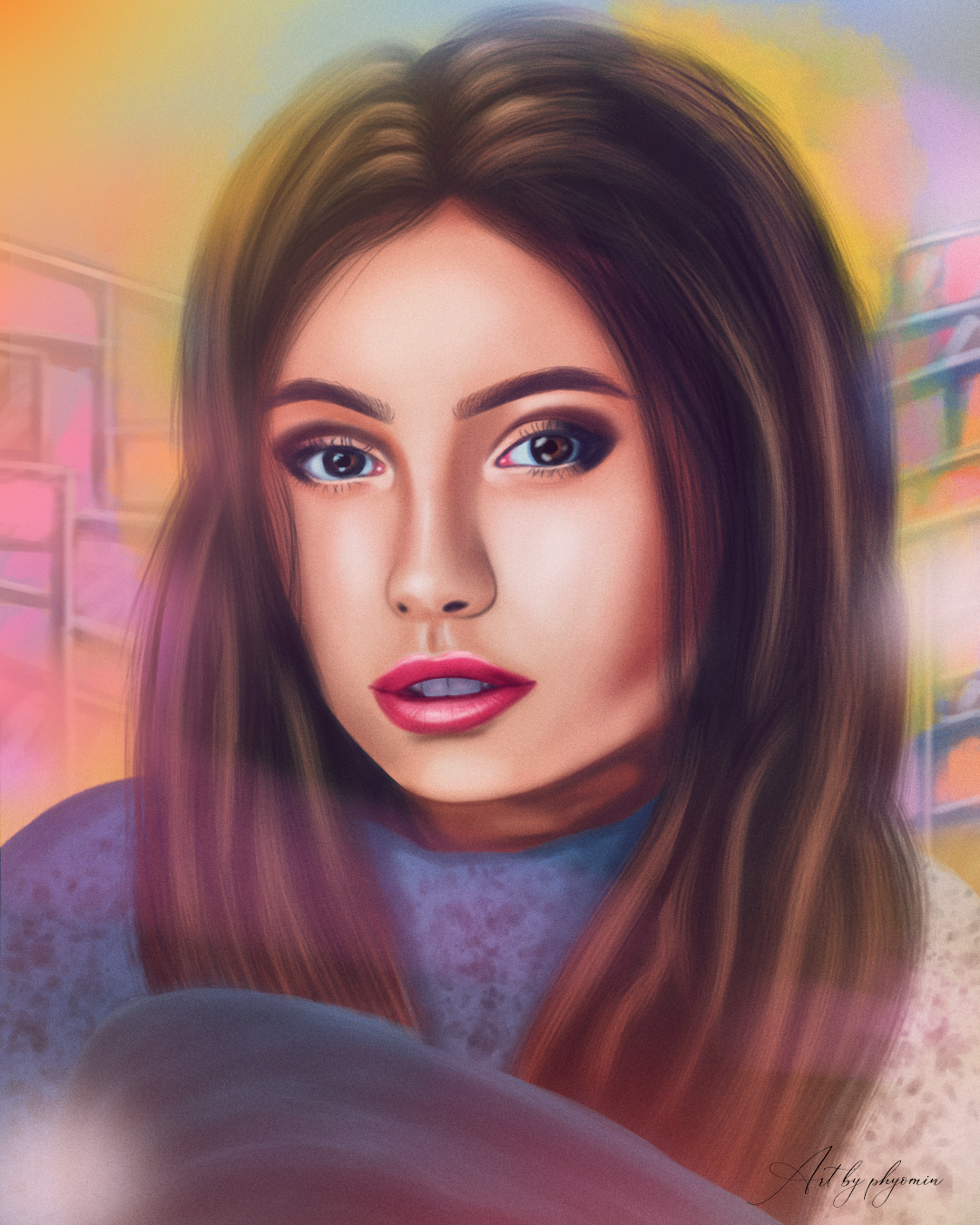 The Colorful Girl by Phyomin Zaw The Colorful Girl in Digital Art Inspiration by Phyomin Zaw