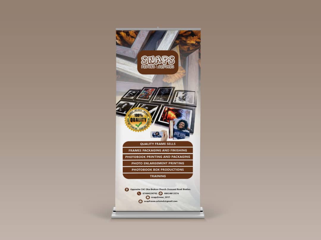 SnapsFrame Roll-up Banner in Advertisement Design Inspiration by Designsiast