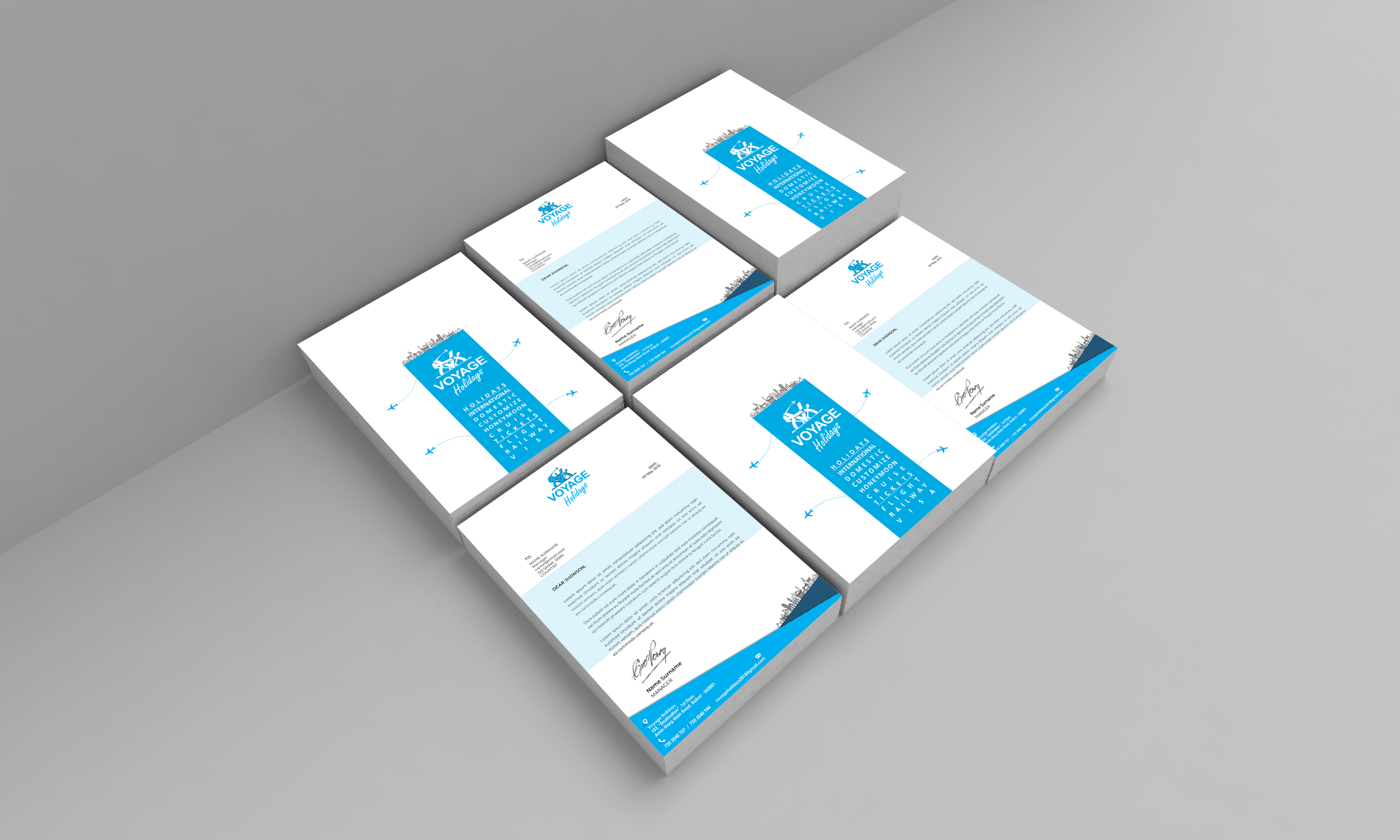 Voyage Holidays by Nivesh Trivedi Voyage Holidays in Letterhead Design Inspiration by Nivesh Trivedi