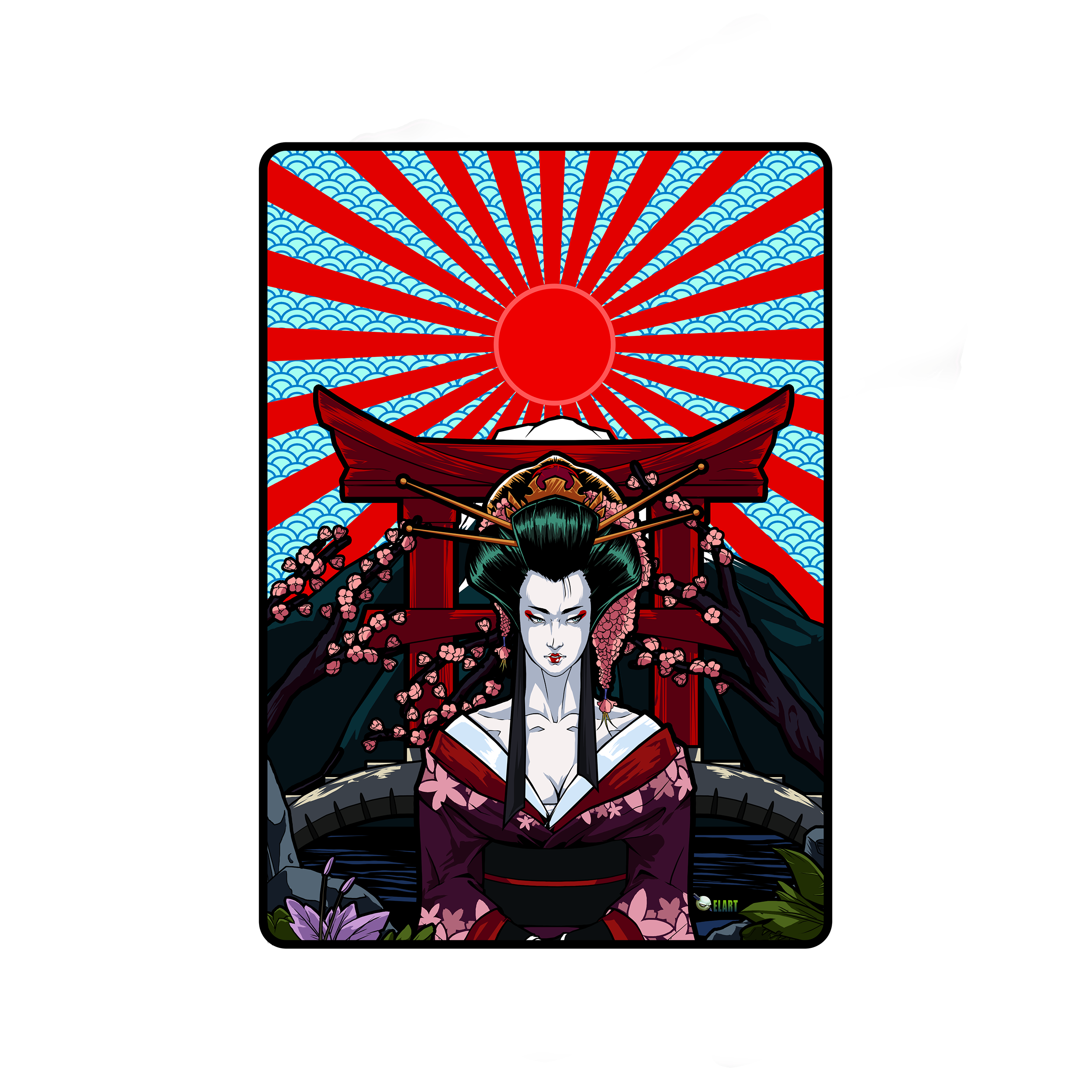 Geisha in Vector Art Inspiration by Samuel Tochhawng