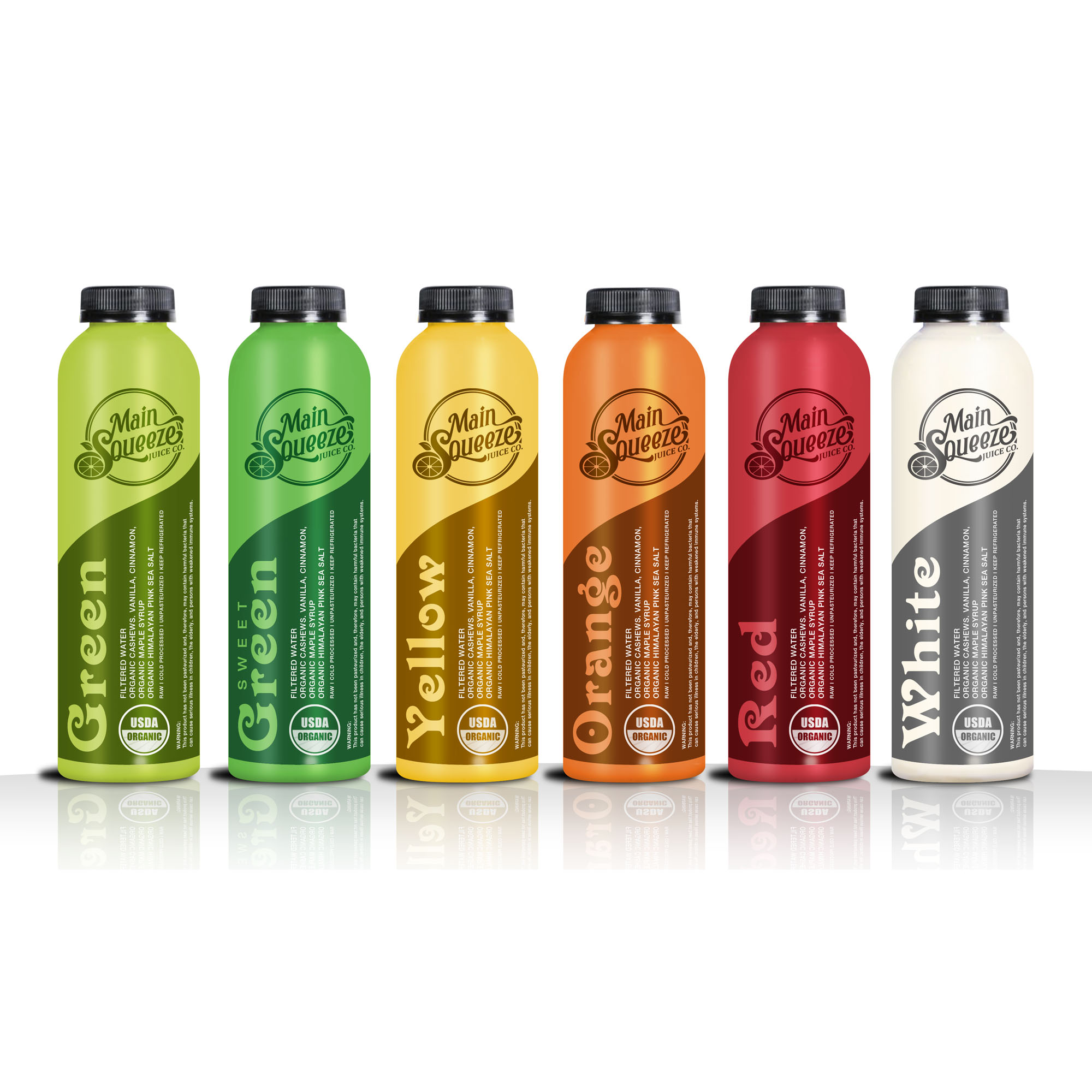 Main Squeeze Cold pressed Juice drink by Depaccoteam Main Squeeze Cold pressed Juice drink in Label Design Inspiration by Depaccoteam