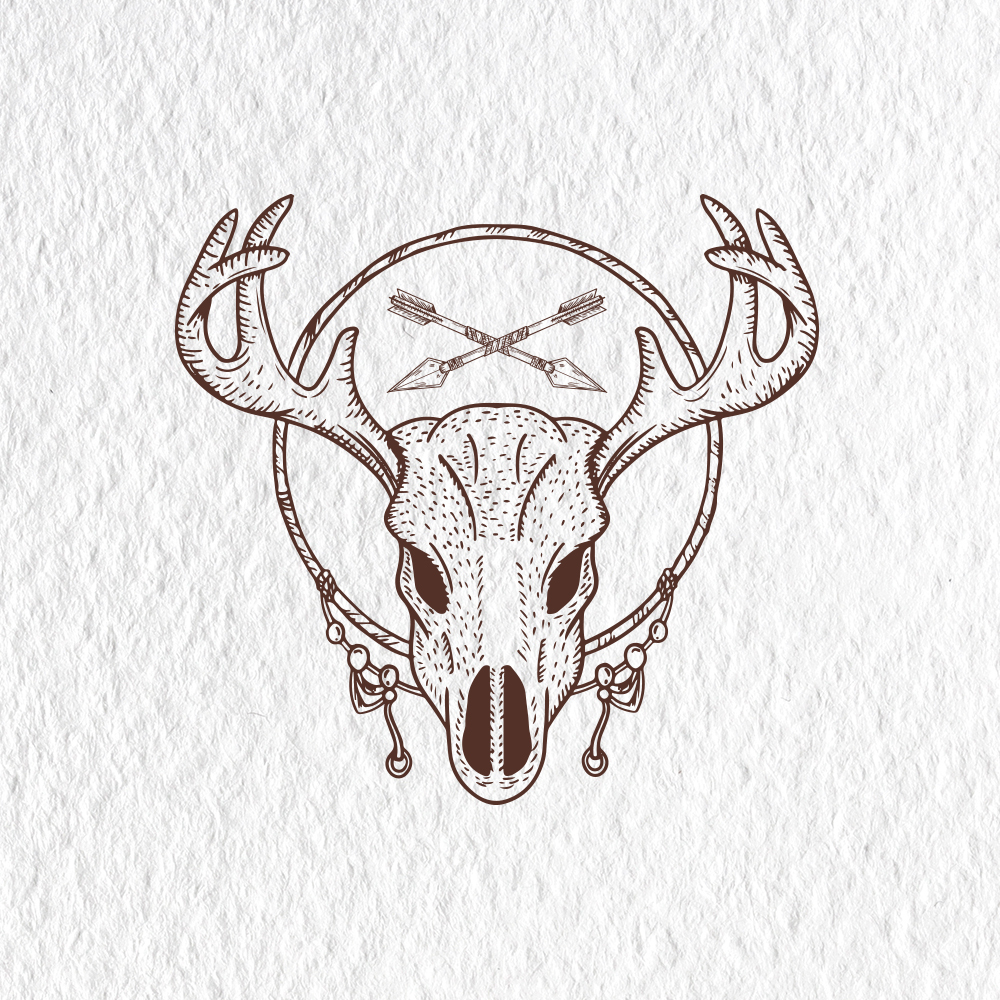 Elk Skull Illustration by Easel Elk Skull Illustration in Logo & Brand Identity Inspiration by Easel