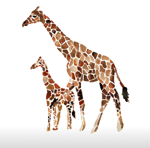 Giraffe Mother and baby by Bridget Stanger Giraffe Mother and baby in Illustration and Graphics Inspiration by Bridget Stanger