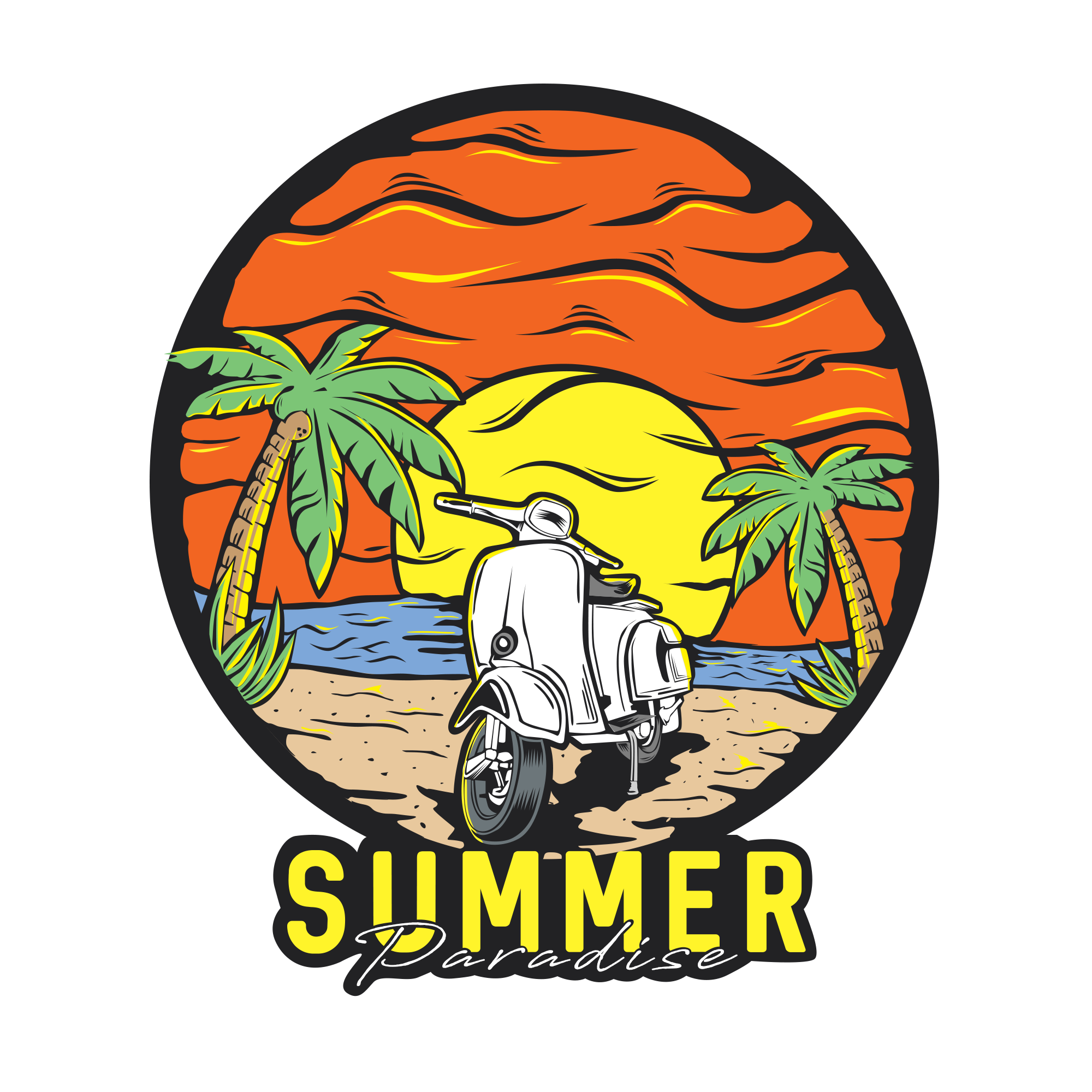 SUMMER paradise by Rezki Fauzan SUMMER paradise in T-Shirt Design Inspiration by Rezki Fauzan